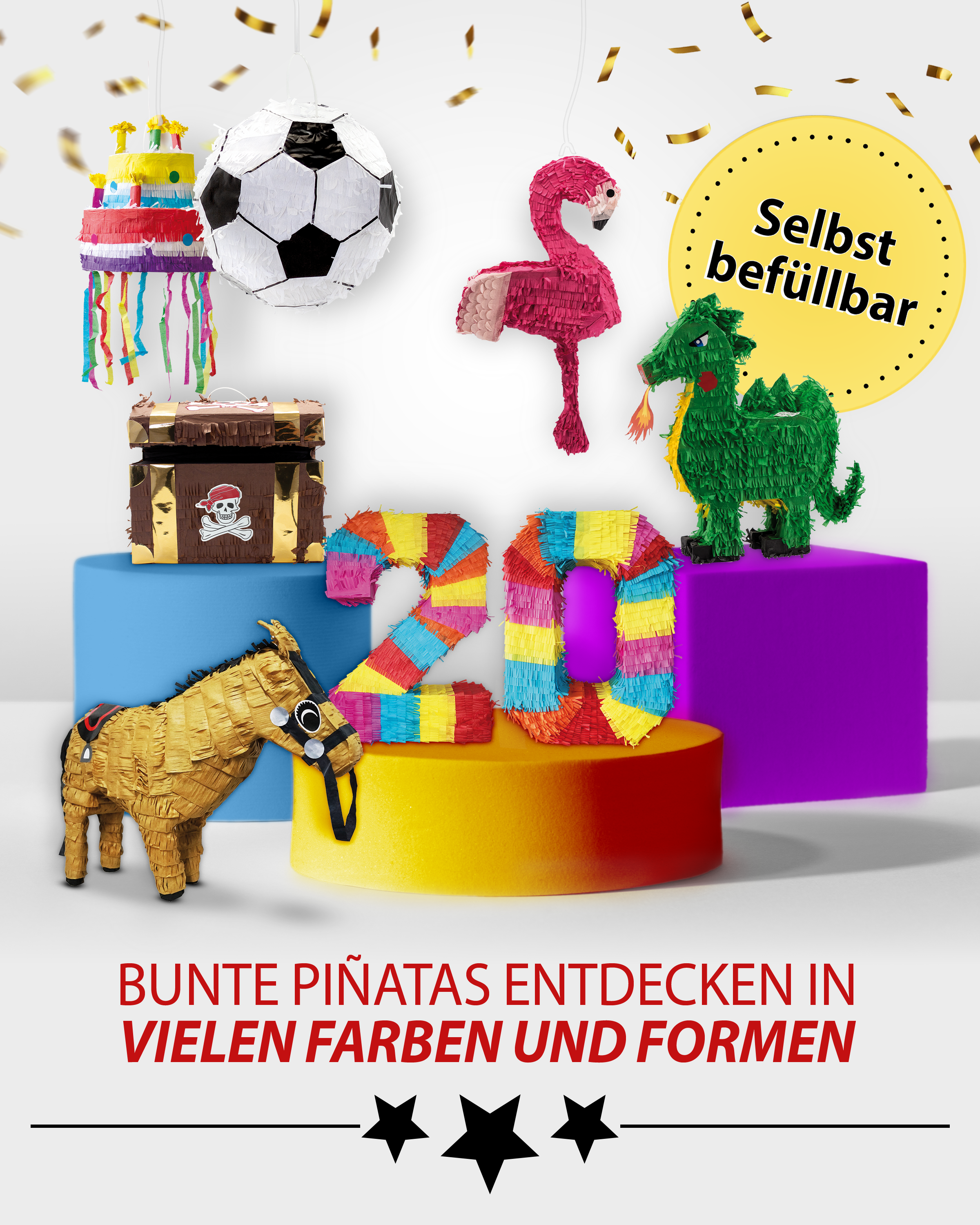 Pinata bunter Esel 41 x 55 cm Partyspiele Kinder Geburtstag Deko Geburtstagsdeko 6