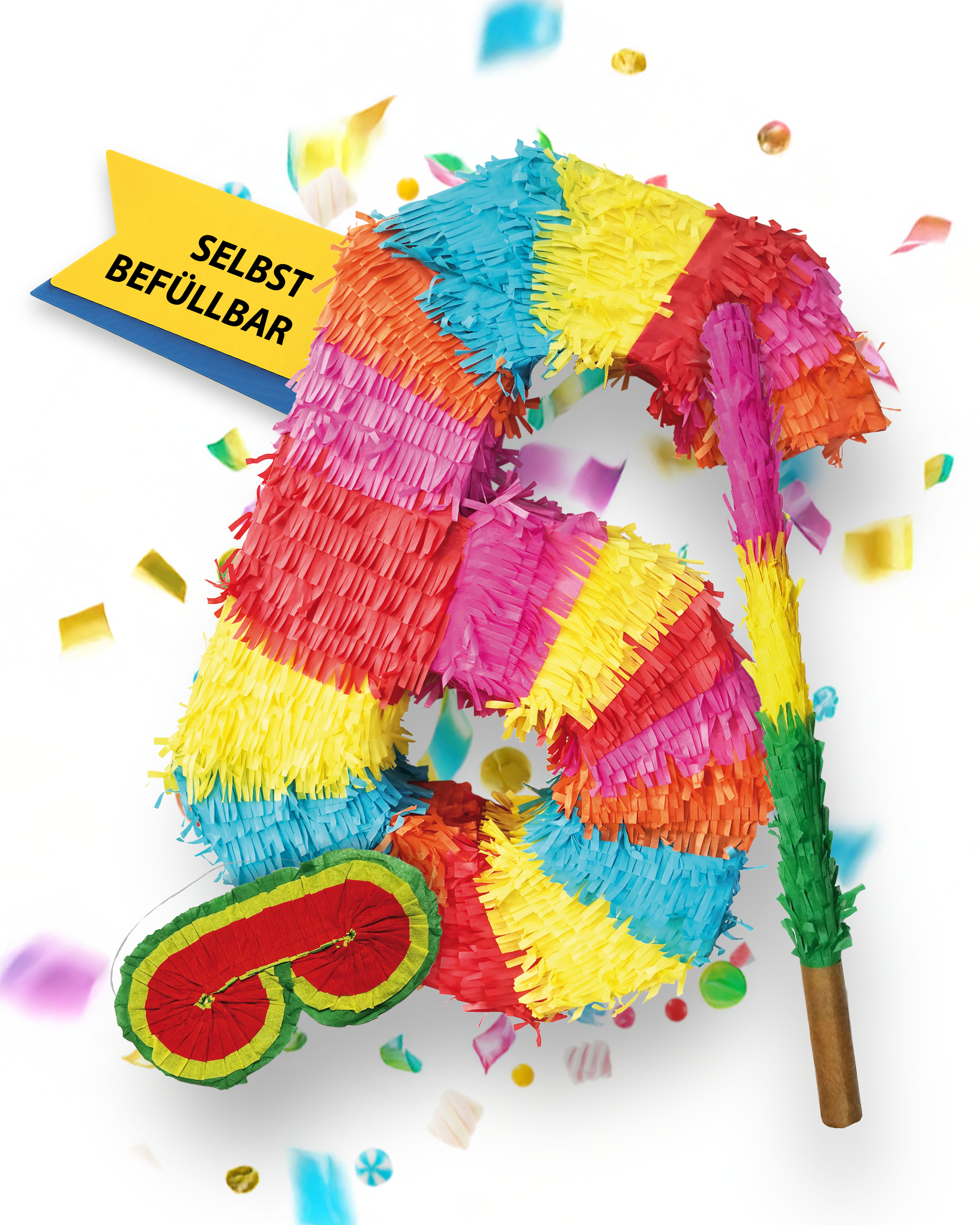Pinata 6 Stab und Maske Geburtstag, Dekoration