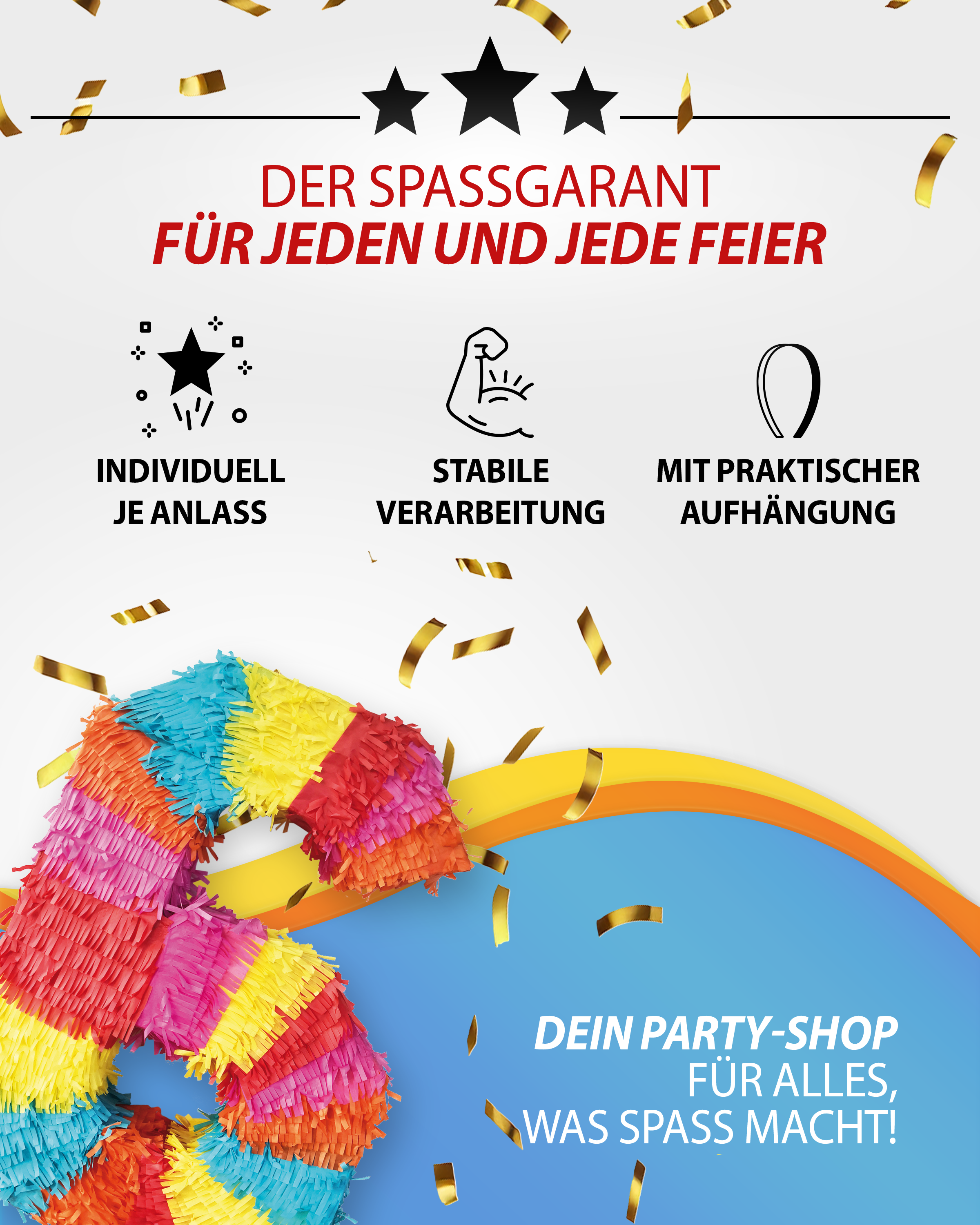 Pinata 6 Stab und Maske Geburtstag, Dekoration 8