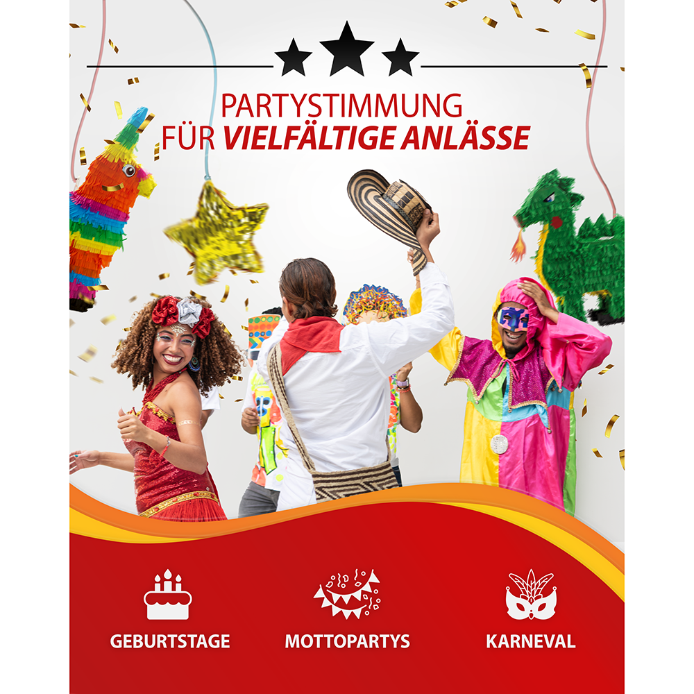 Pinata 0 Stab und Maske Geburtstag, Dekoration 2