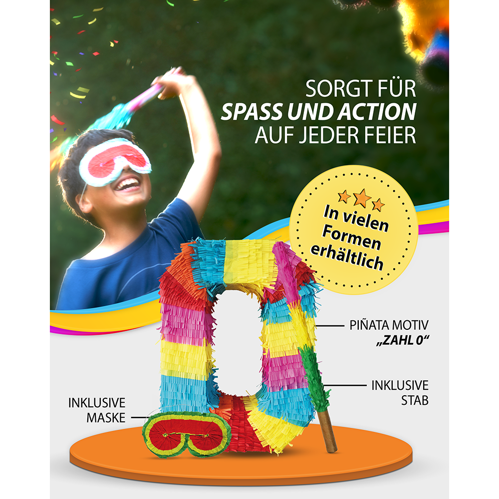 Pinata 0 Stab und Maske Geburtstag, Dekoration 3