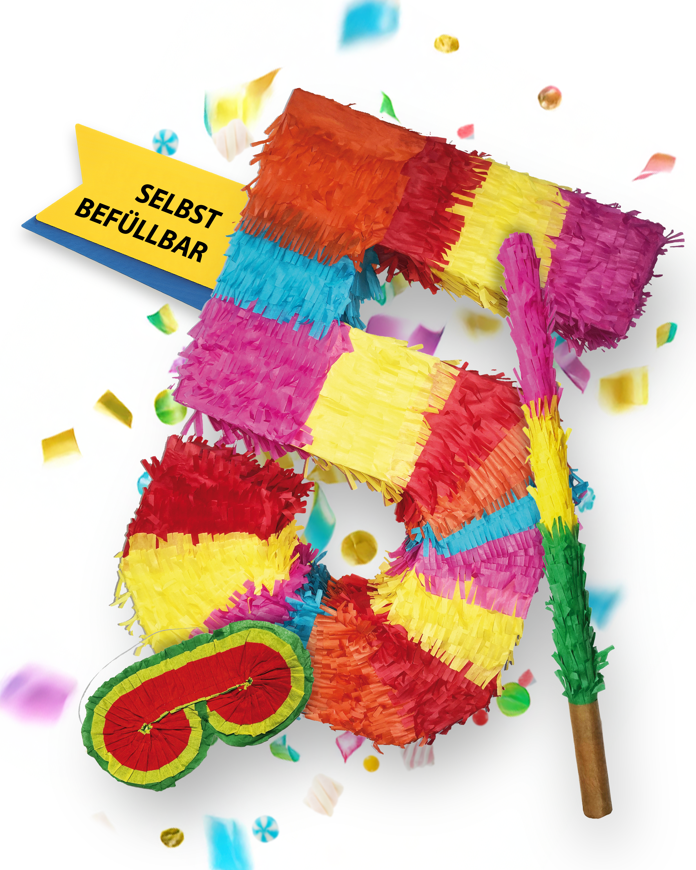 Pinata 5 Stab und Maske Geburtstag, Dekoration