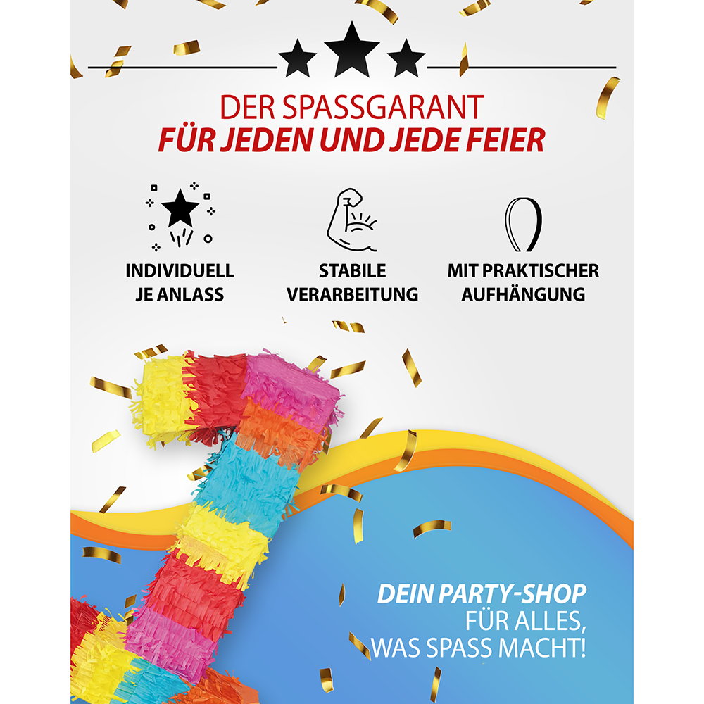 Pinata 1 Stab und Maske Geburtstag, Dekoration 7