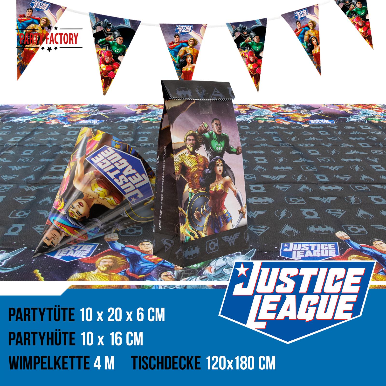 Justice League XXL-Set Partydeko Geschirr Raum- und Tischdekoration 62-teilig 4
