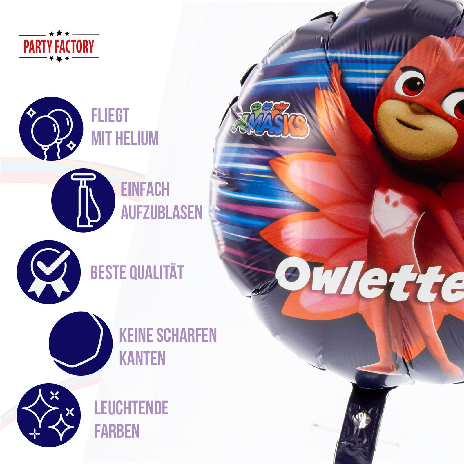 PJ MASKS Folienballon Ø45 cm bunt Owlette 5