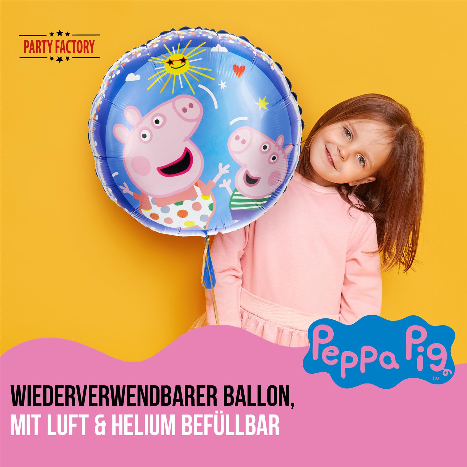 Peppa Wutz Folienballon Ø45cm bunt rund Motiv 3 2