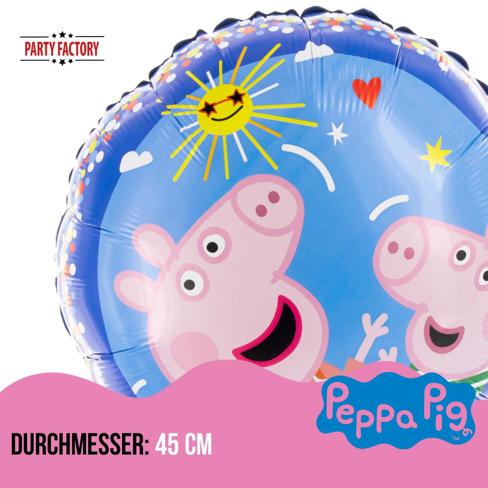 Peppa Wutz Folienballon Ø45cm bunt rund Motiv 3 3