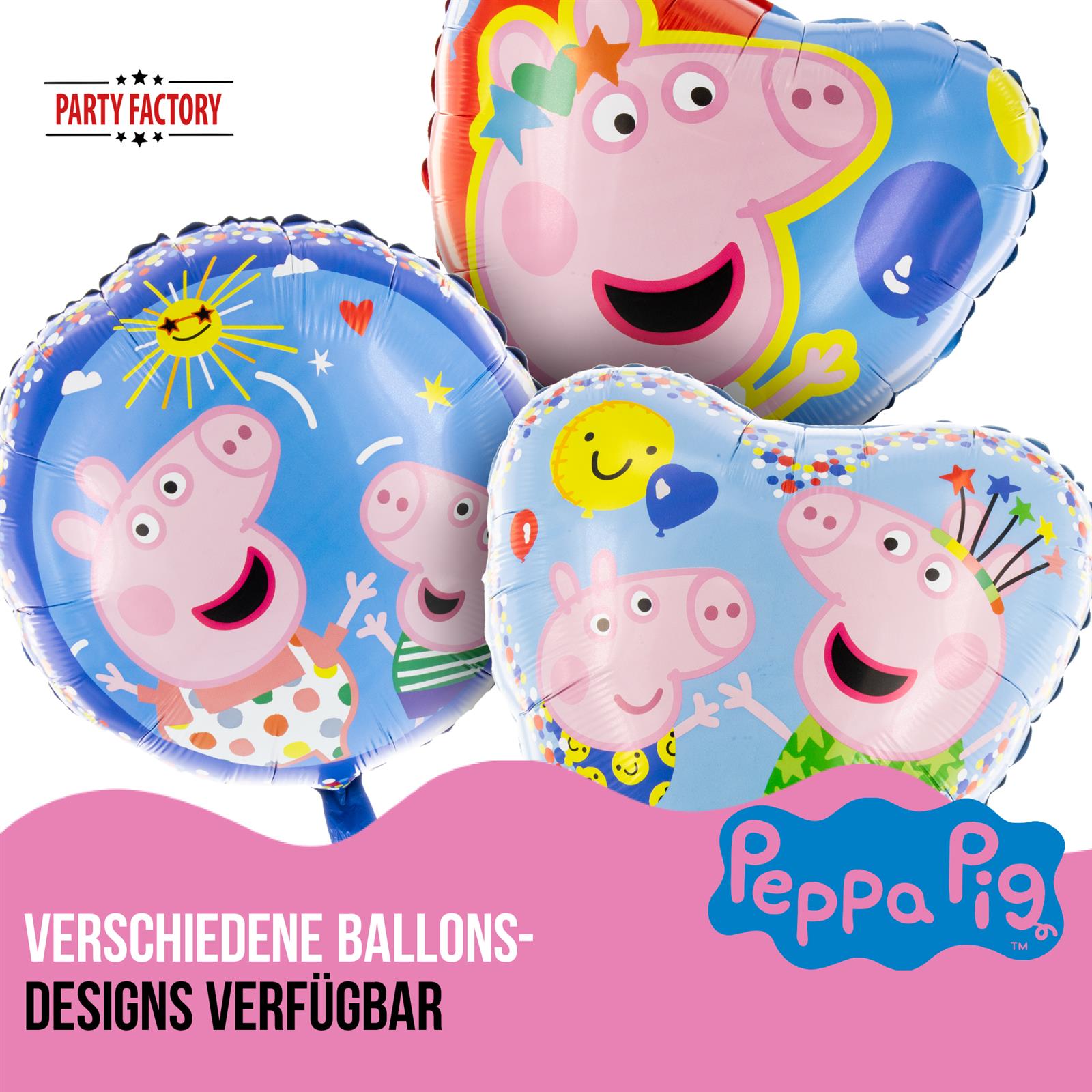 Peppa Wutz Folienballon Ø45cm bunt rund Motiv 3 4