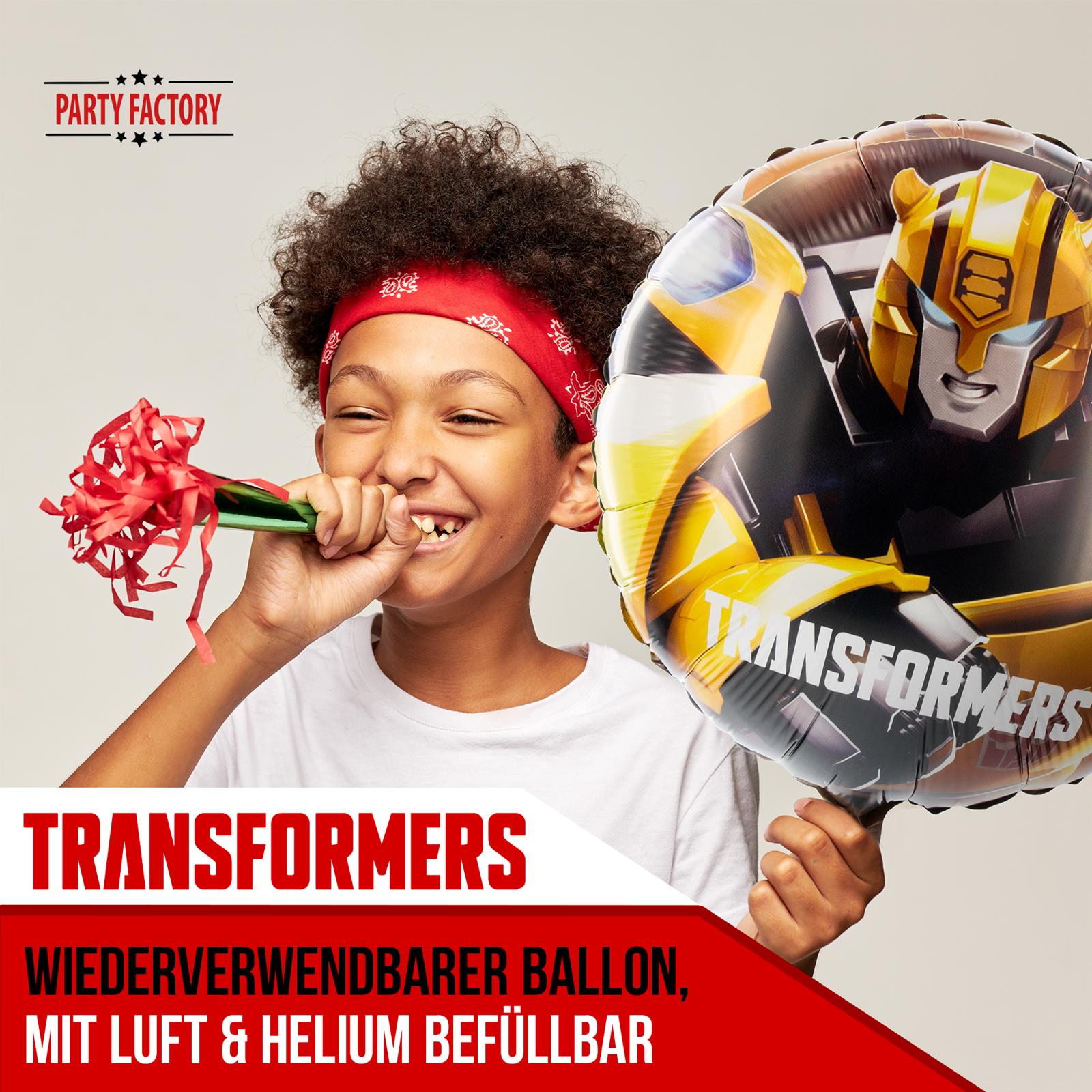 Transformers Folienballon- rund Ø45 cm gelb schwarz  Bumblebee 2
