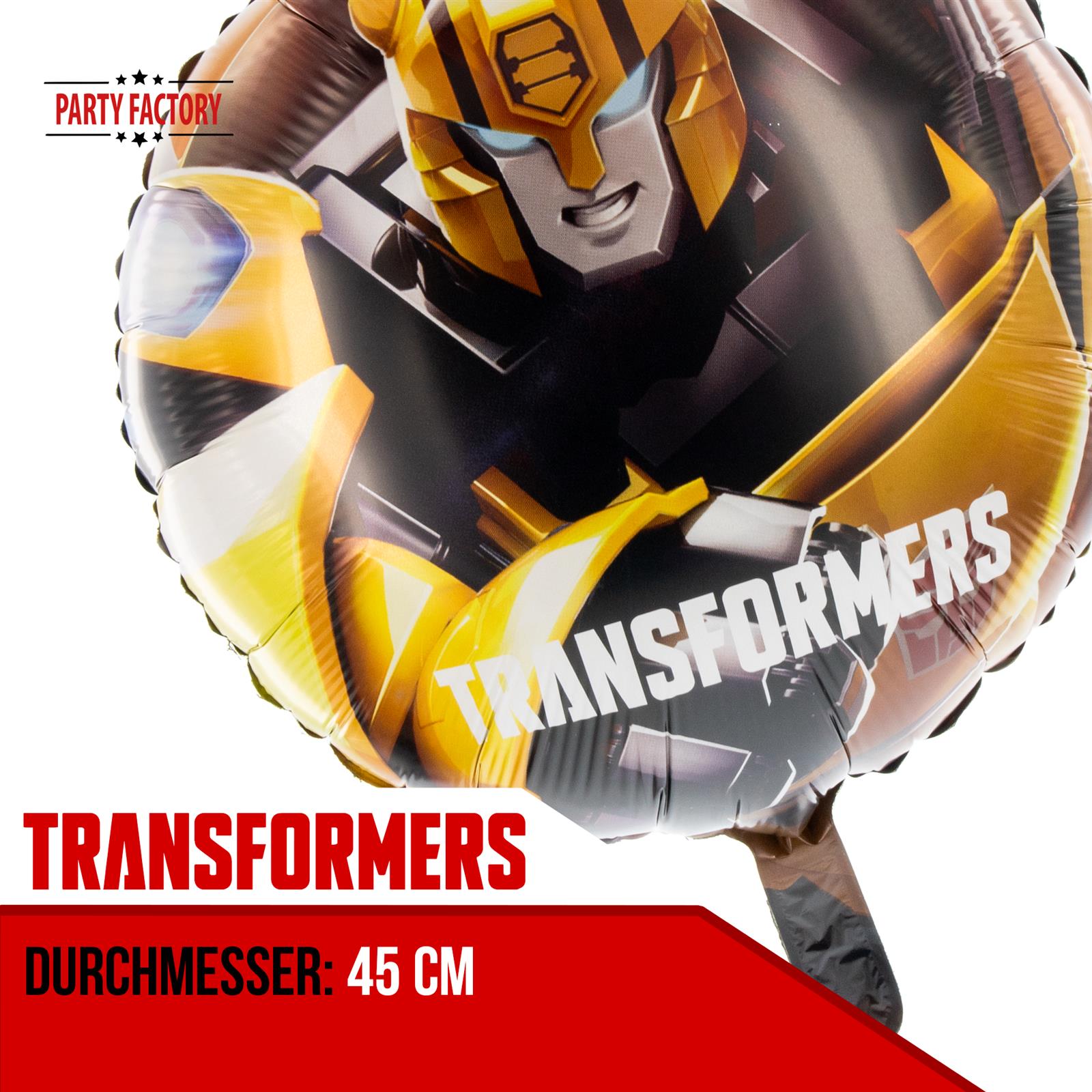 Transformers Folienballon- rund Ø45 cm gelb schwarz  Bumblebee 3