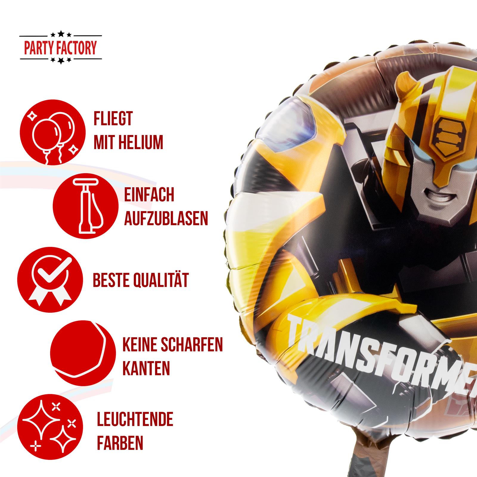 Transformers Folienballon- rund Ø45 cm gelb schwarz  Bumblebee 5