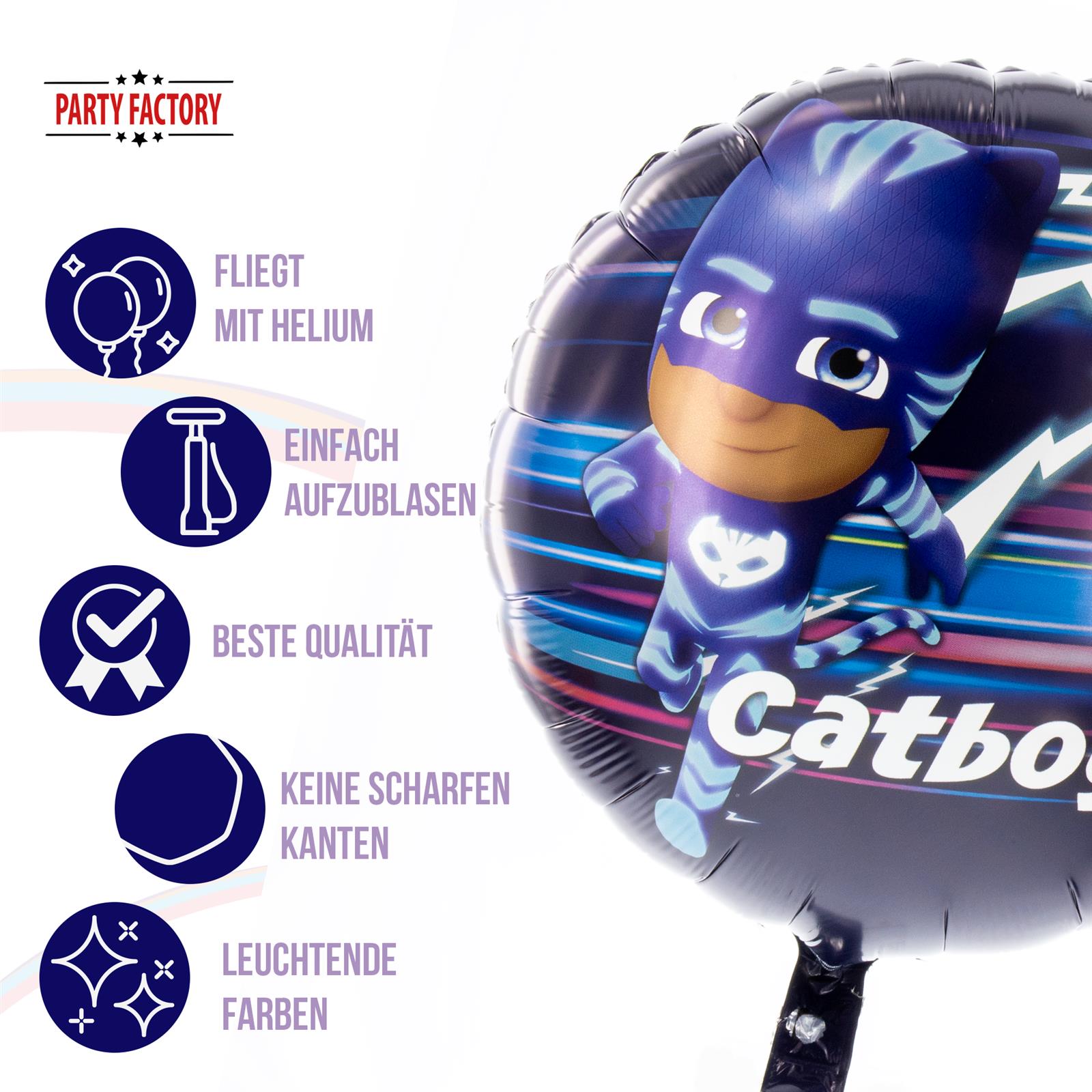PJ MASKS Folienballon Ø45 cm bunt Catboy 5