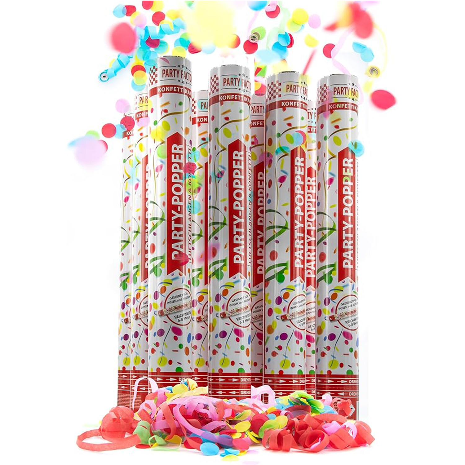 Party-Popper 40 cm Luftschlangen Konfetti, 12er Set 8
