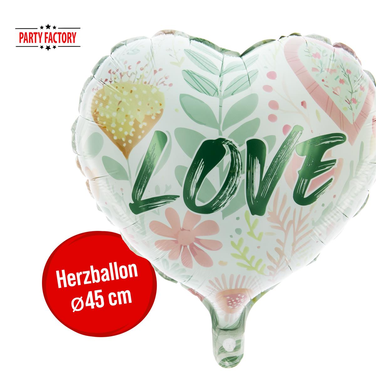 Party Factory Folienballon Herz Ø45cm grün Love 4