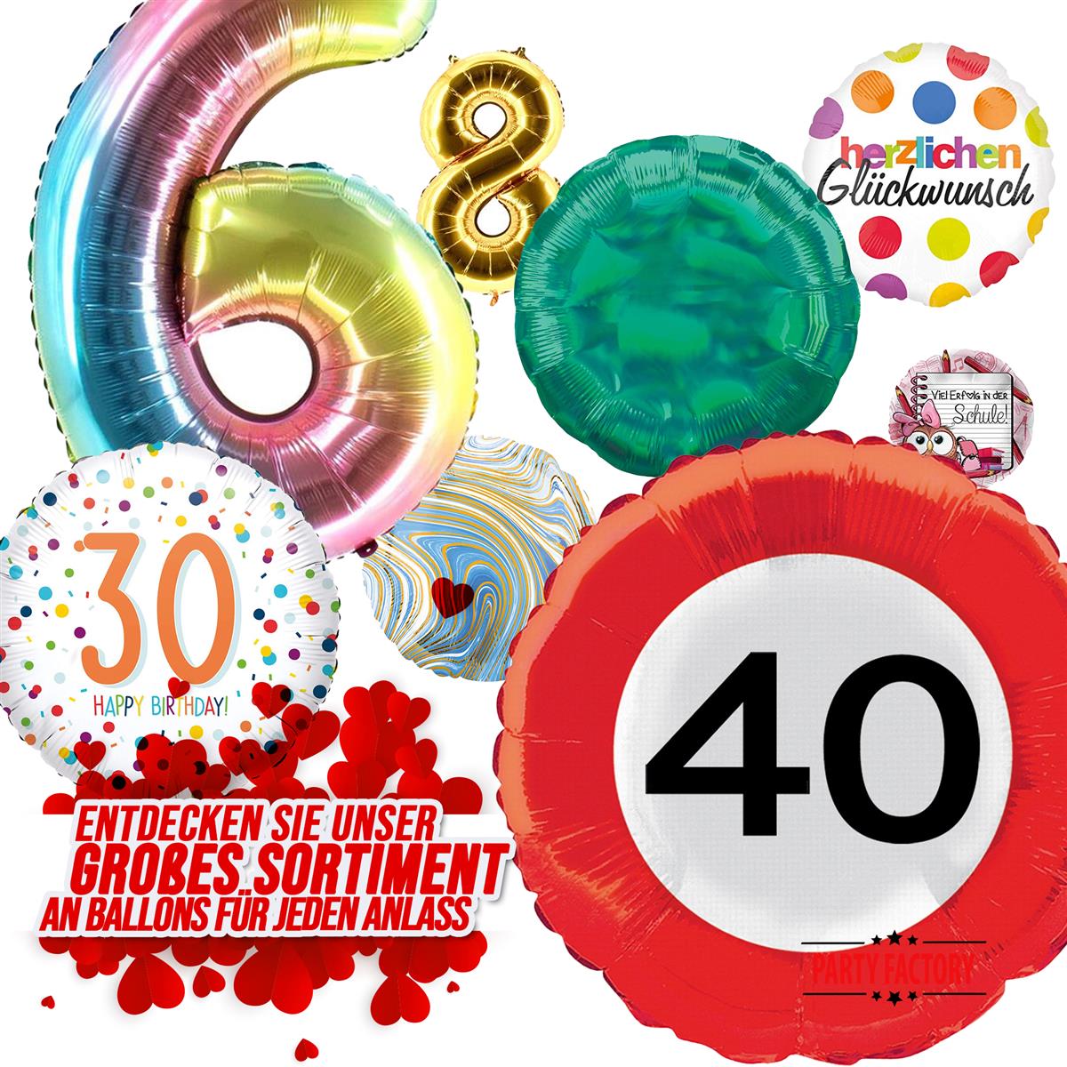 Party Factory Folienballon Herz Ø45cm grün Love 7