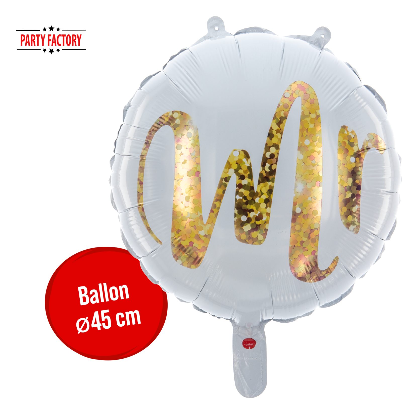 Folienballon Rund Gold Mr 45cm 4