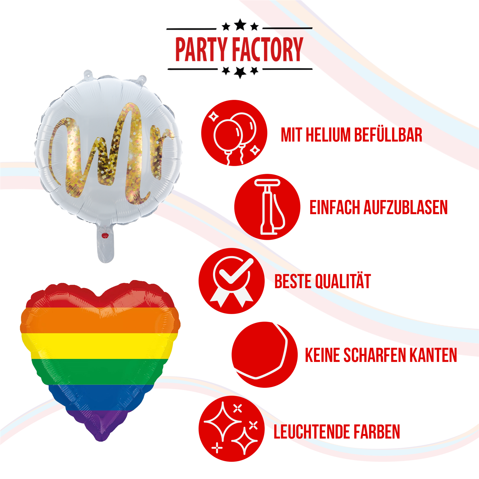 Folienballon Rund Gold Mr 45cm 5