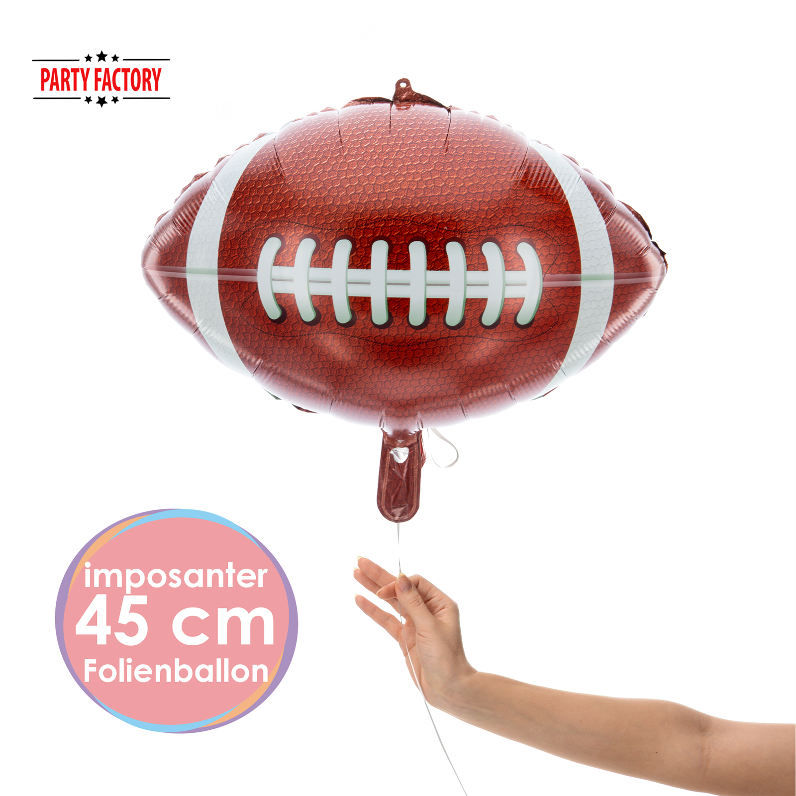 Folienballon American Football 69x62cm – Ballon Deko Sport Party Super Bowl 2