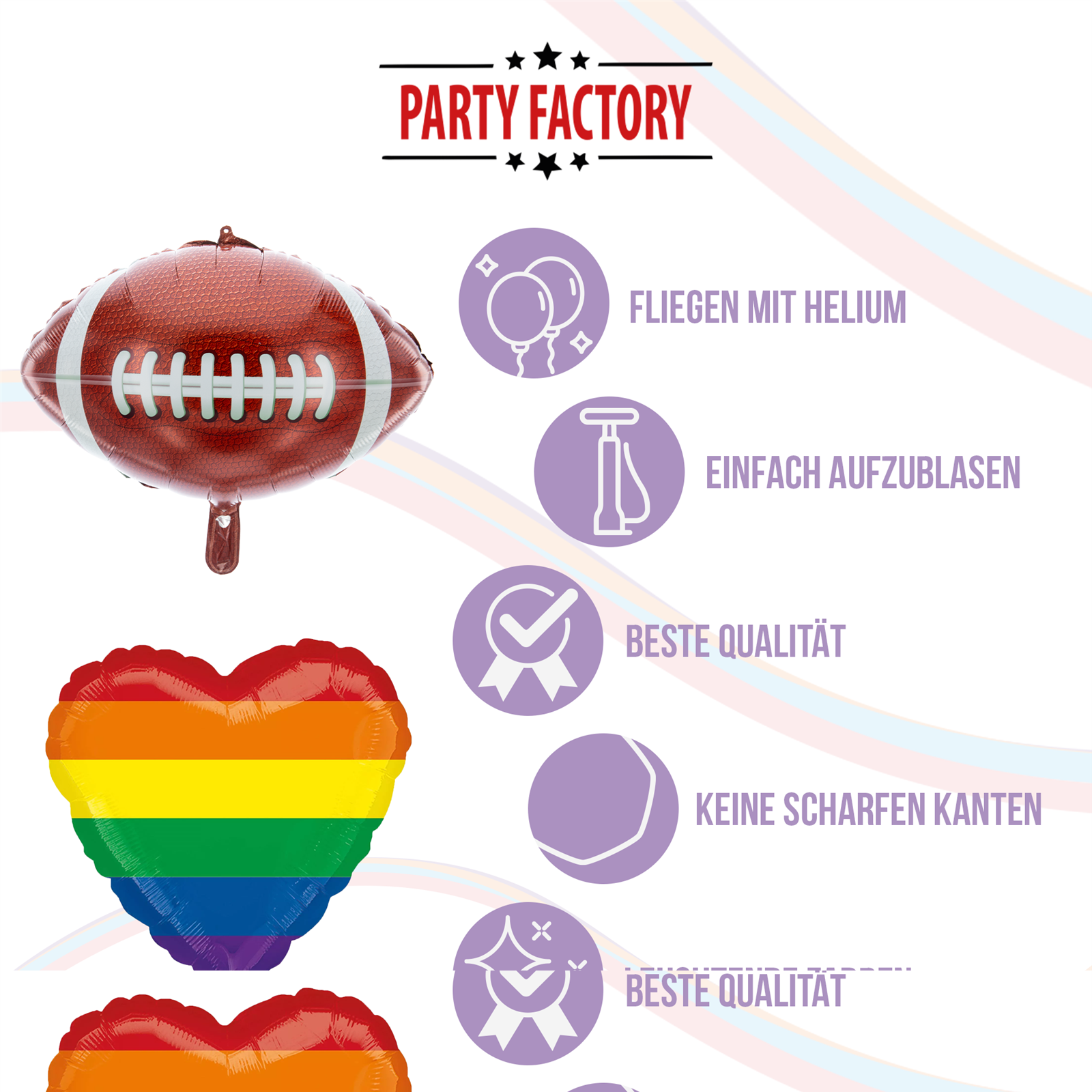 Folienballon American Football 69x62cm – Ballon Deko Sport Party Super Bowl 5