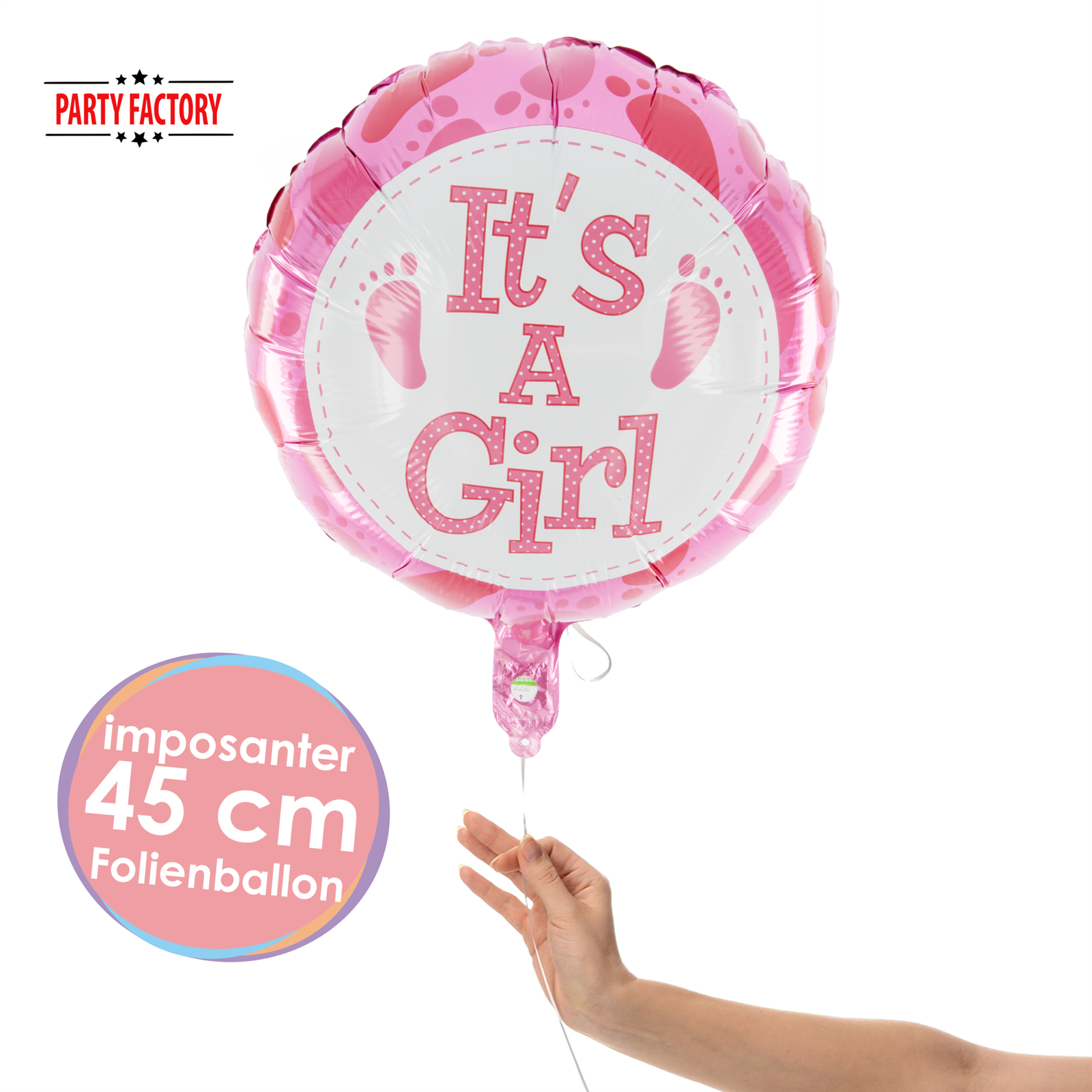 Folienballon Rund Girl 45cm 2