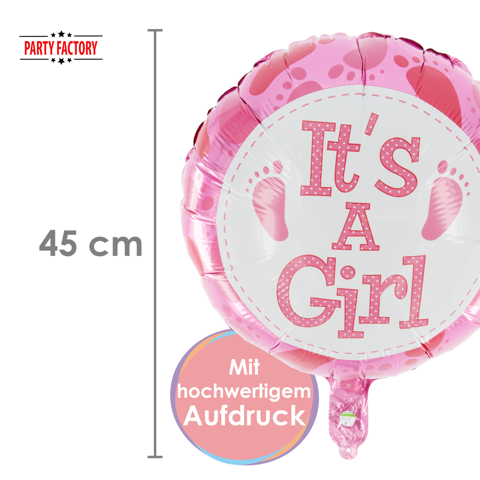 Folienballon Rund Girl 45cm 4