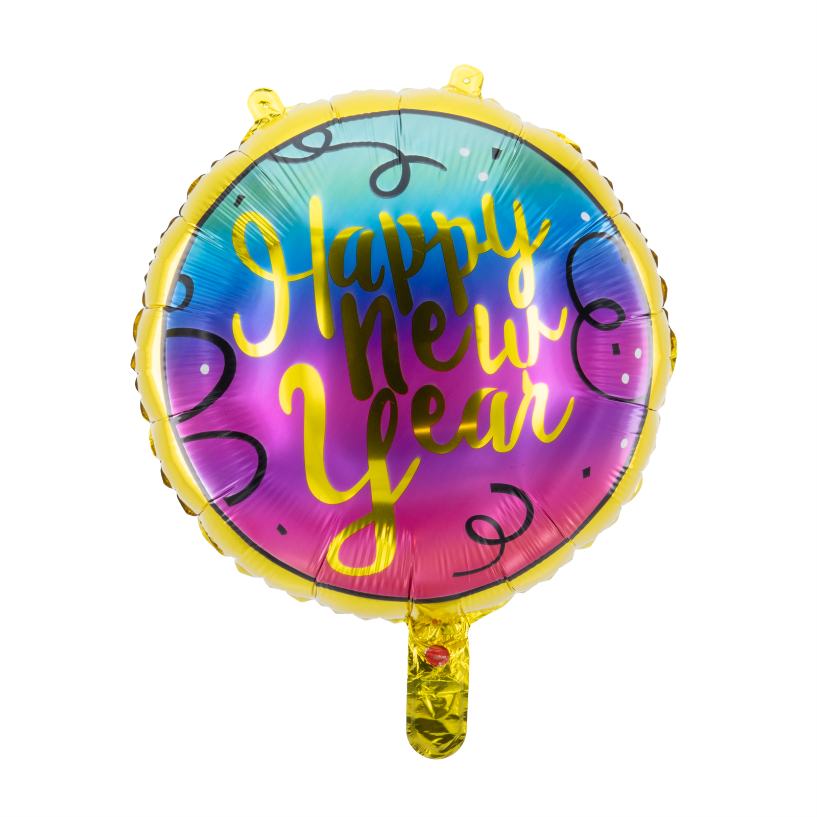 Folienballon Happy New Year Rund Bunt 45cm – Silvester Party Ballon Deko