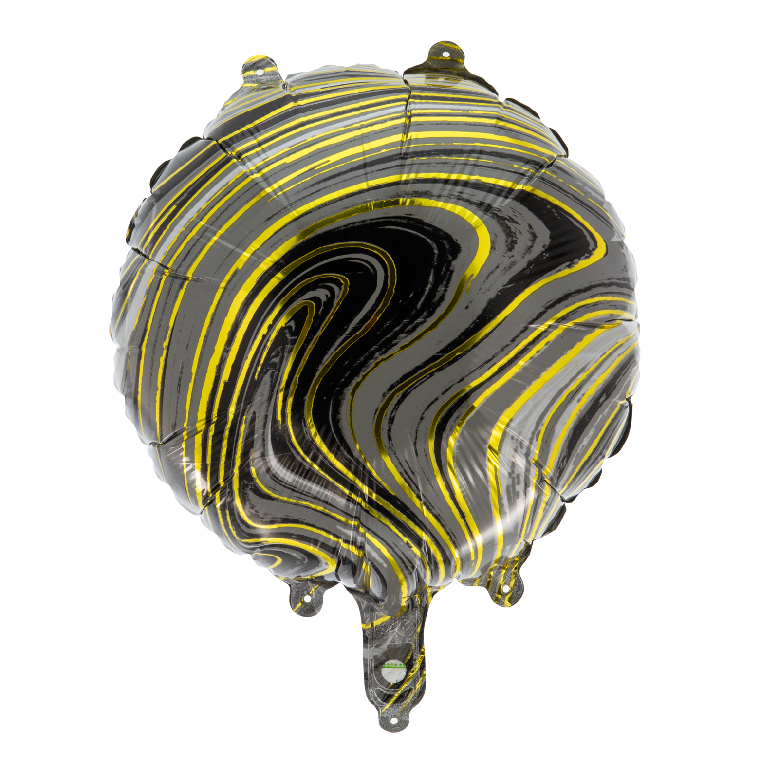 Folienballon Rund 45cm Schwarz Gold Linie – Party Deko Geburtstag Hochzeit