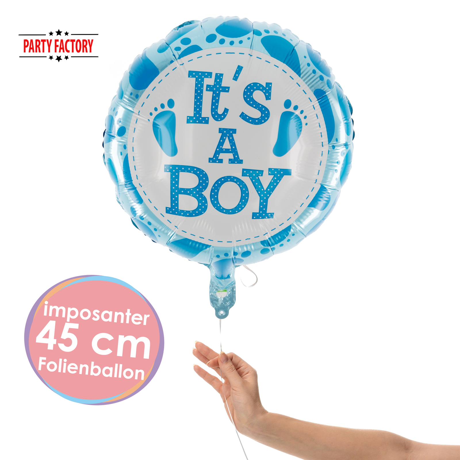 Folienballon Rund Boy 45cm 2