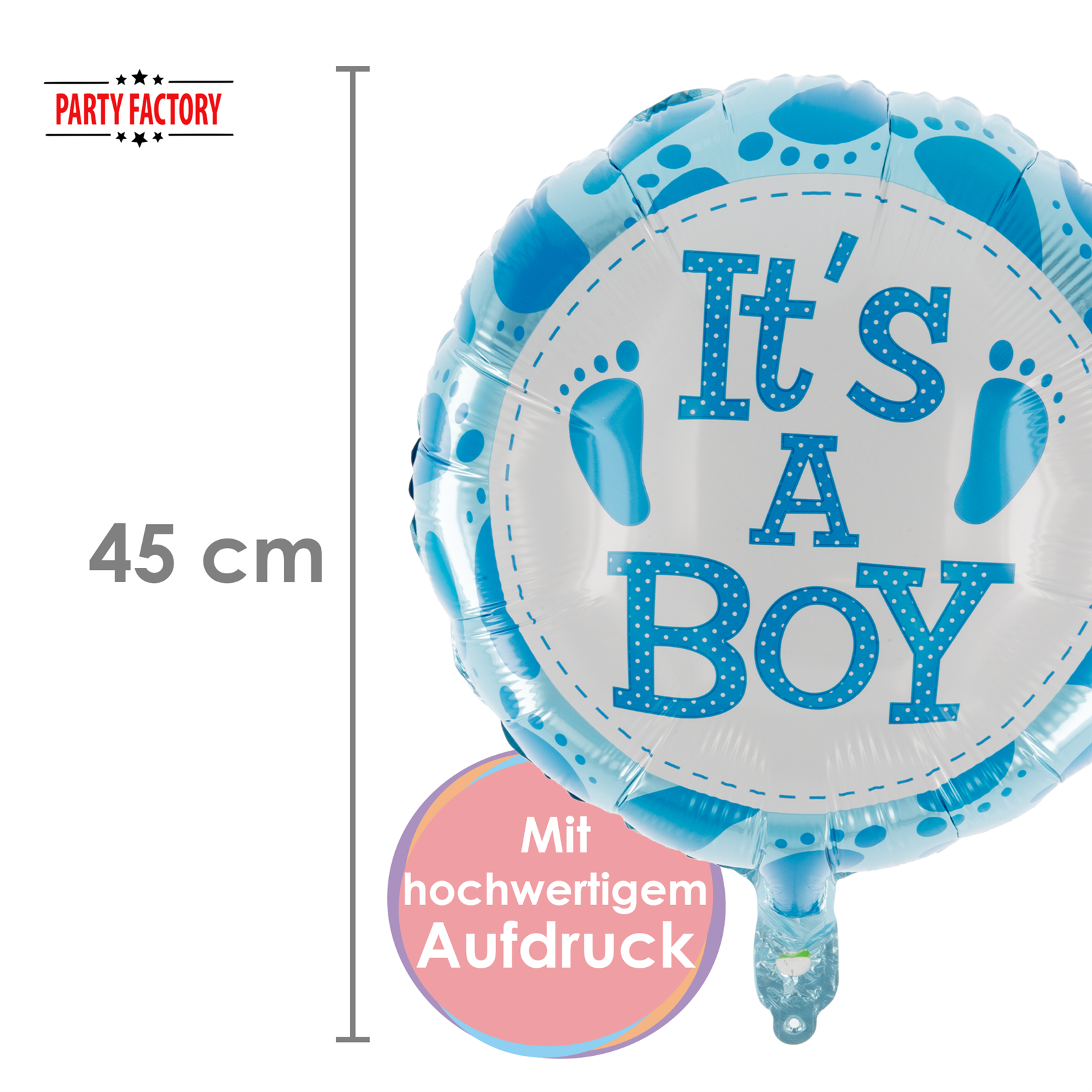 Folienballon Rund Boy 45cm 4