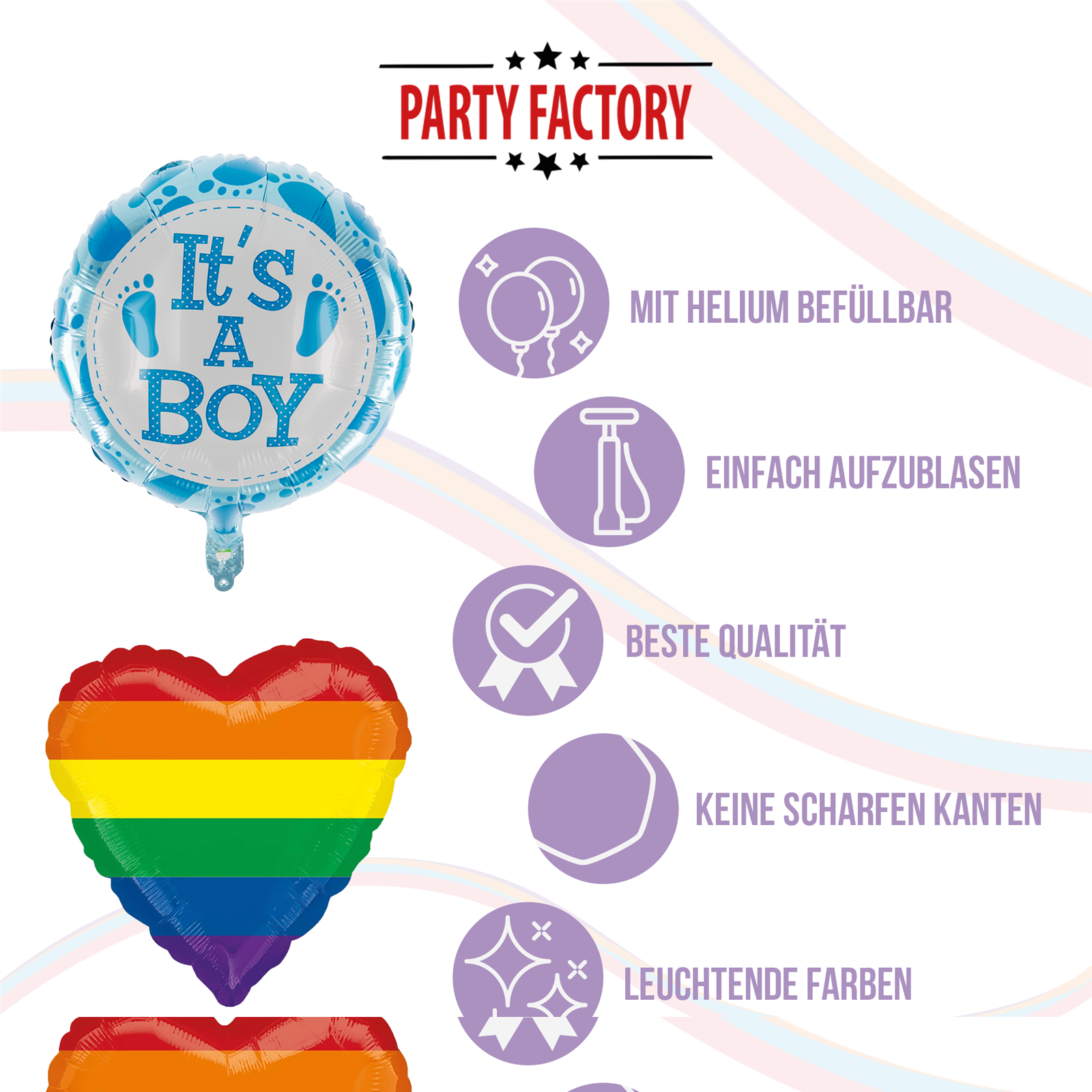 Folienballon Rund Boy 45cm 5