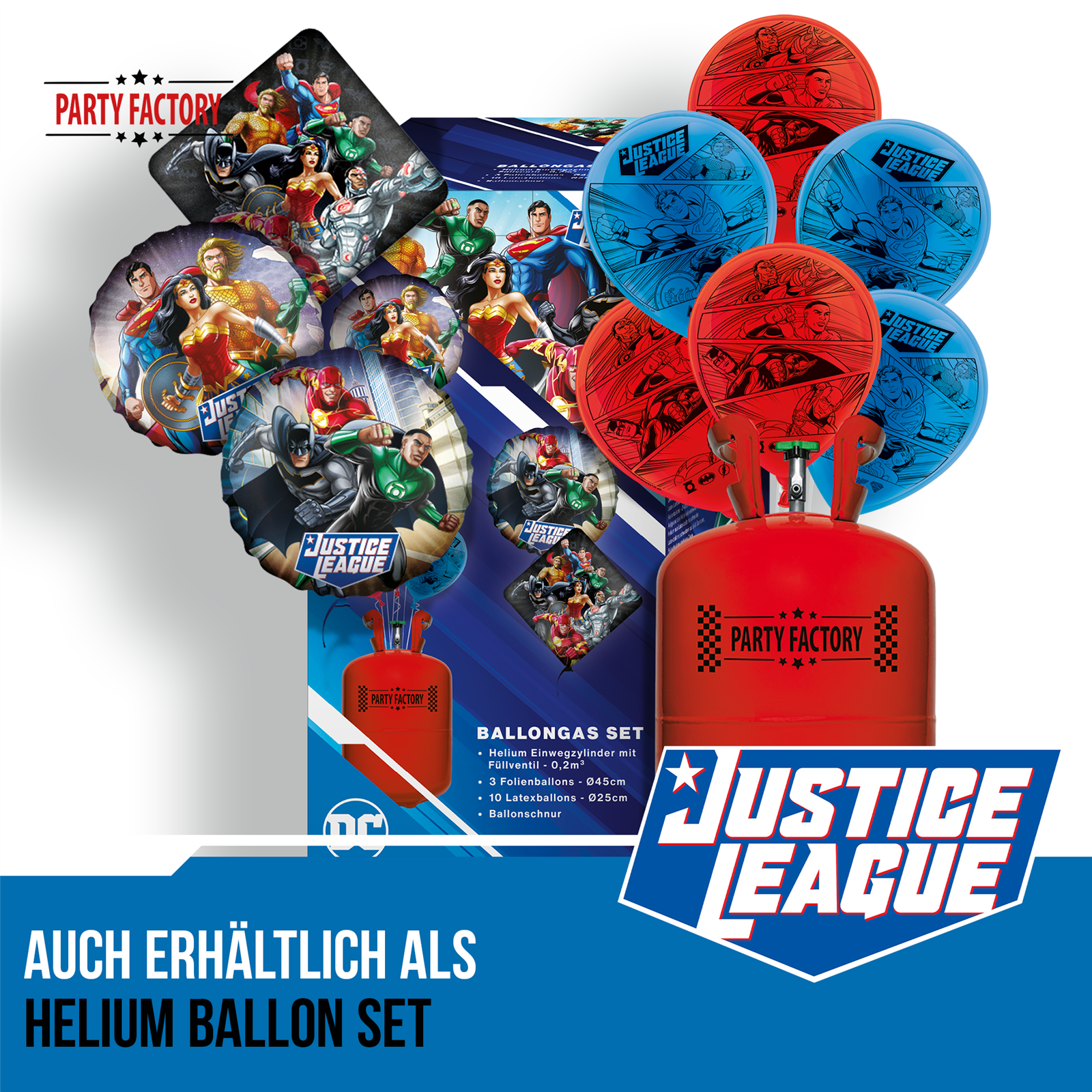 Party Factory `Justice League´ Party Popper 12er Set, 40 cm Konfettikanone mit bunt schimmerndem Konfetti, bis zu 8 m Flughöhe 5