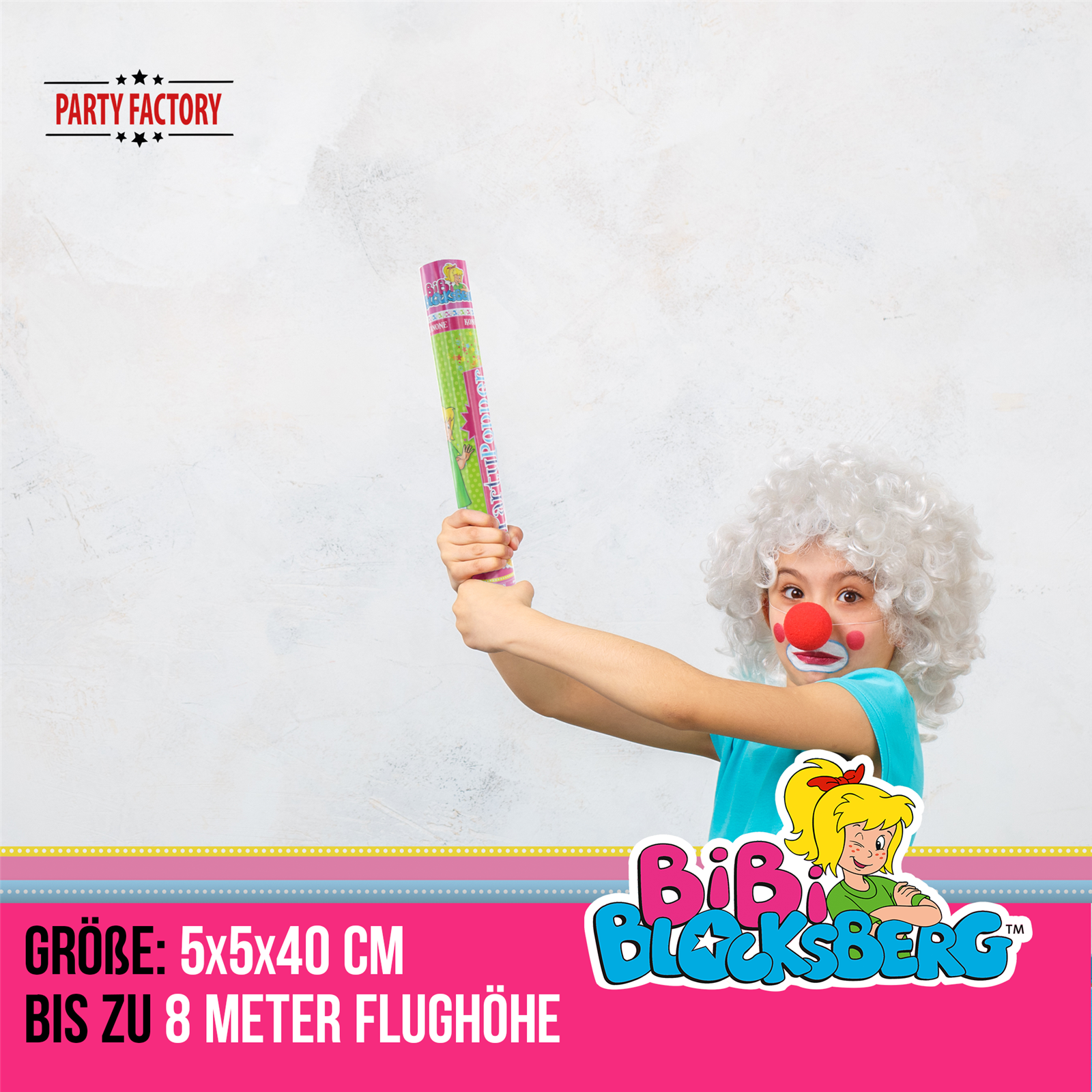Party Factory `Bibi Blocksberg´ Party Popper 12er Set, 40 cm Konfettikanone mit bunt schimmerndem Konfetti, bis zu 8 m Flughöhe 3