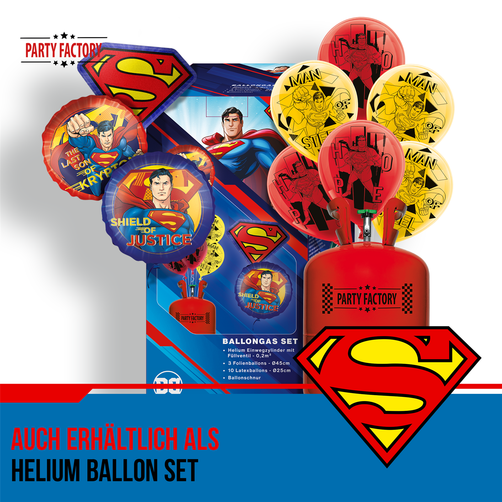 Party Factory `Superman´ Party Popper 12er Set, 40 cm Konfettikanone mit bunt schimmerndem Konfetti, bis zu 8 m Flughöhe 5