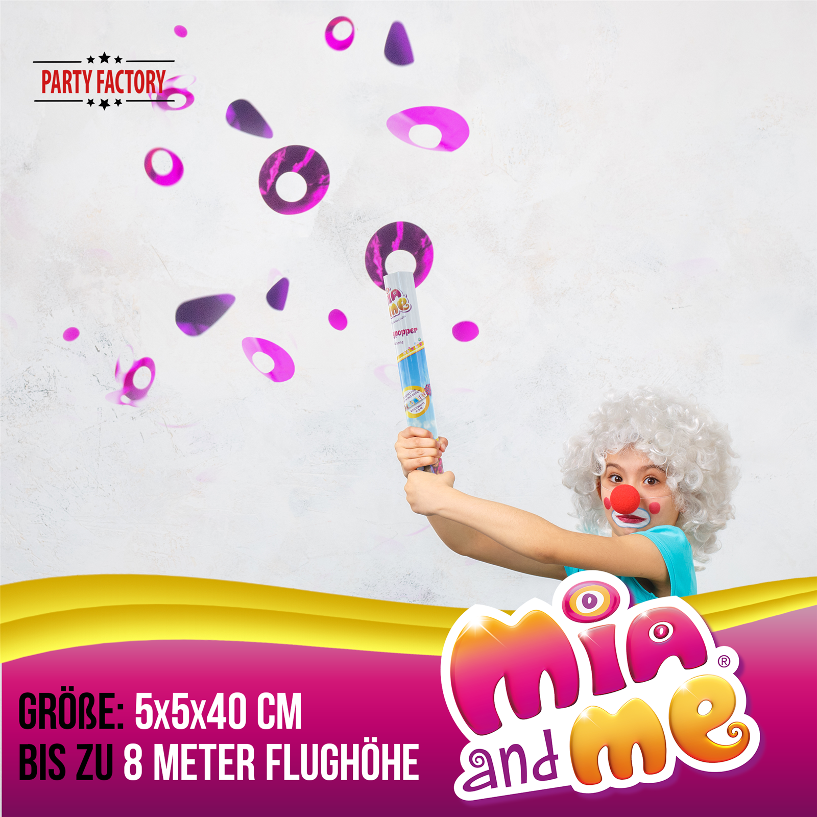 Party Factory `Mia & me´ Party Popper 12er Set, 40 cm Konfettikanone mit bunt schimmerndem Konfetti, bis zu 8 m Flughöhe 3