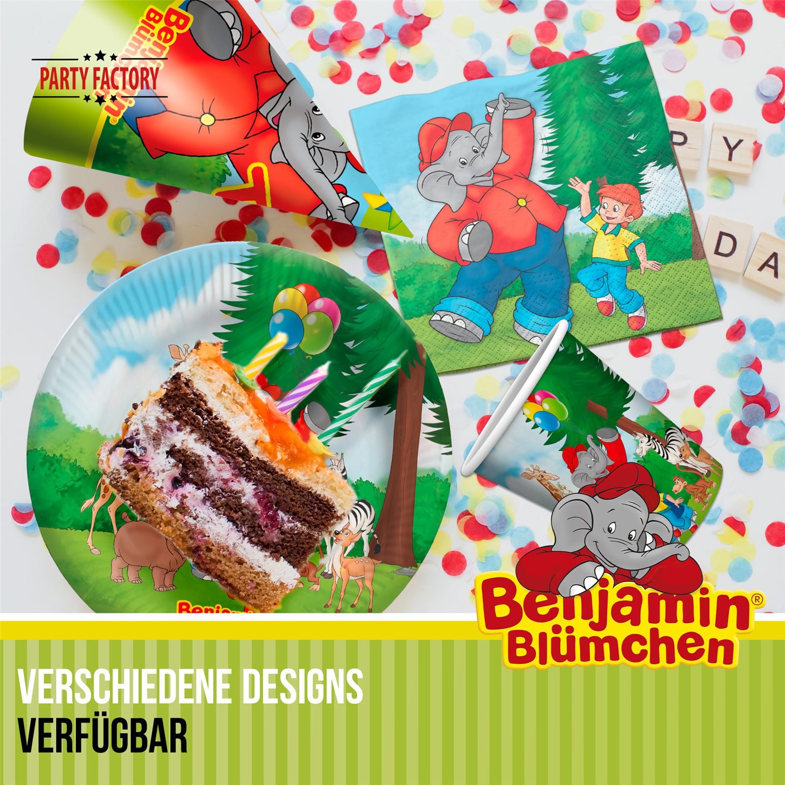 Party Factory `Benjamin Blümchen´ Party Popper 12er Set, 40 cm Konfettikanone mit bunt schimmerndem Konfetti, bis zu 8 m Flughöhe 4