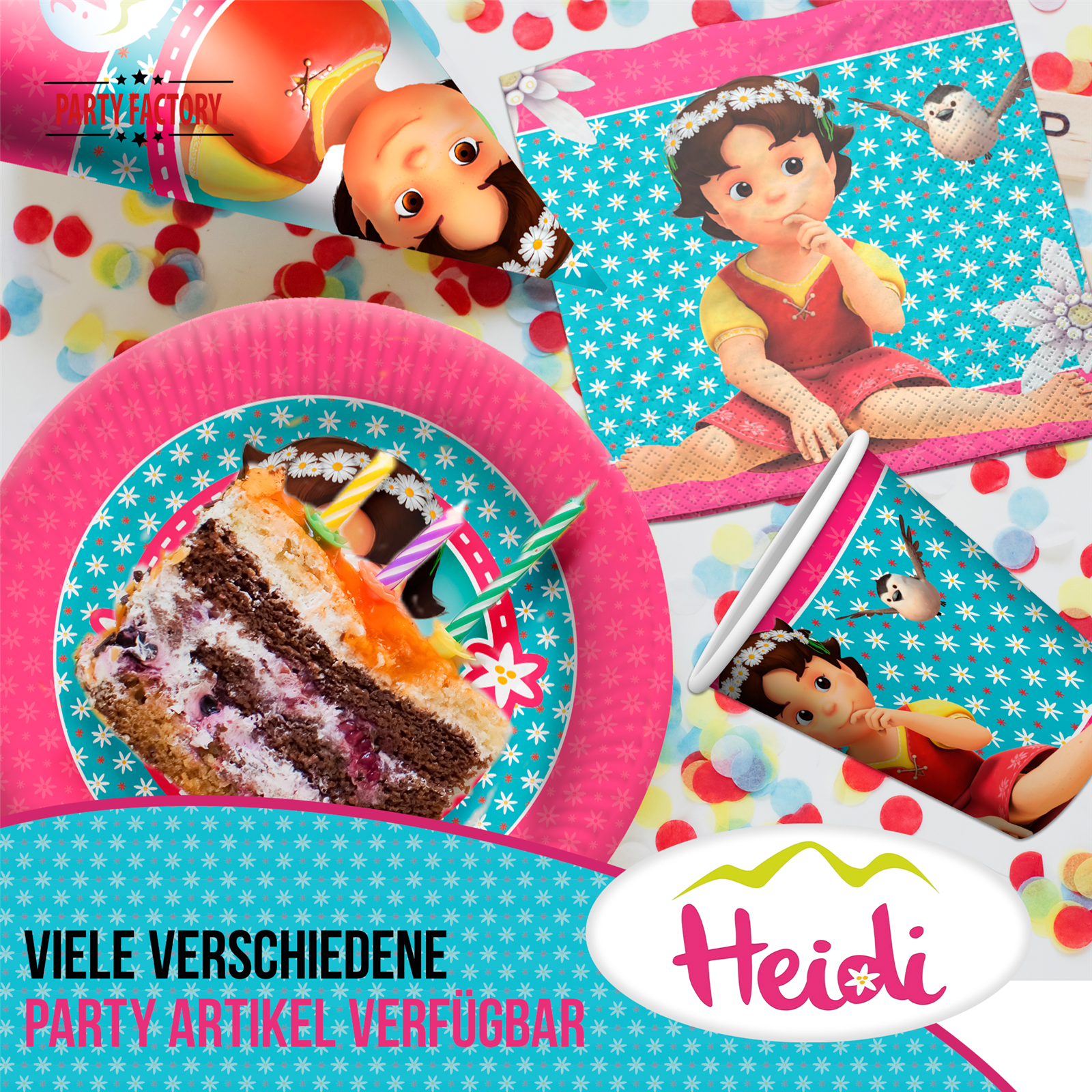 Party Factory `Heidi´ Party Popper 10er Set, 40 cm Konfettikanone mit bunt schimmerndem Konfetti, bis zu 8 m Flughöhe 4