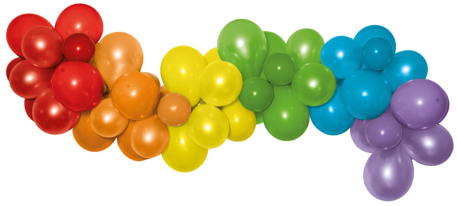 Ballongirlande Regenbogen 4m, inkl 60 Ballons
