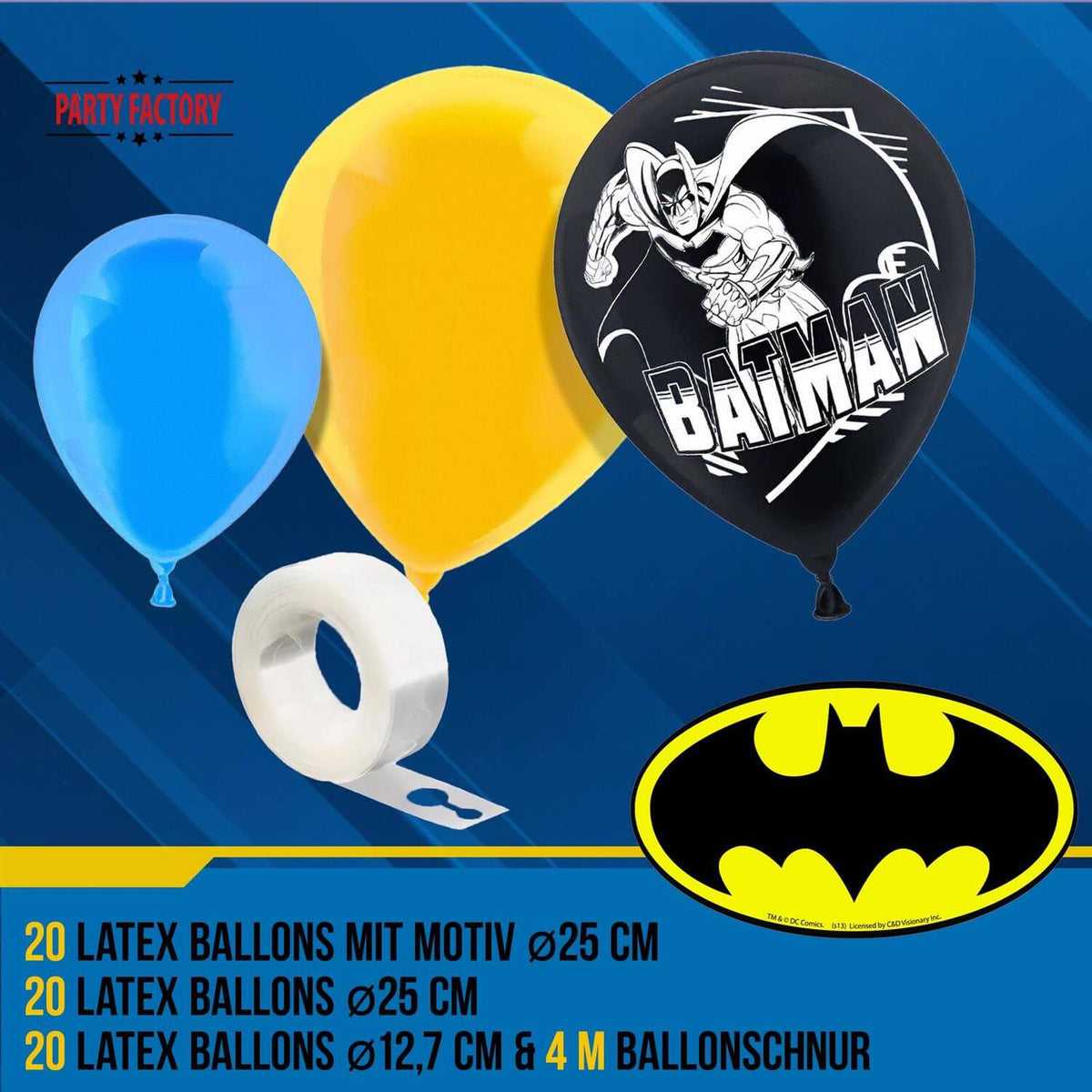 Batman Ballongirlande Set 60-teilig 4