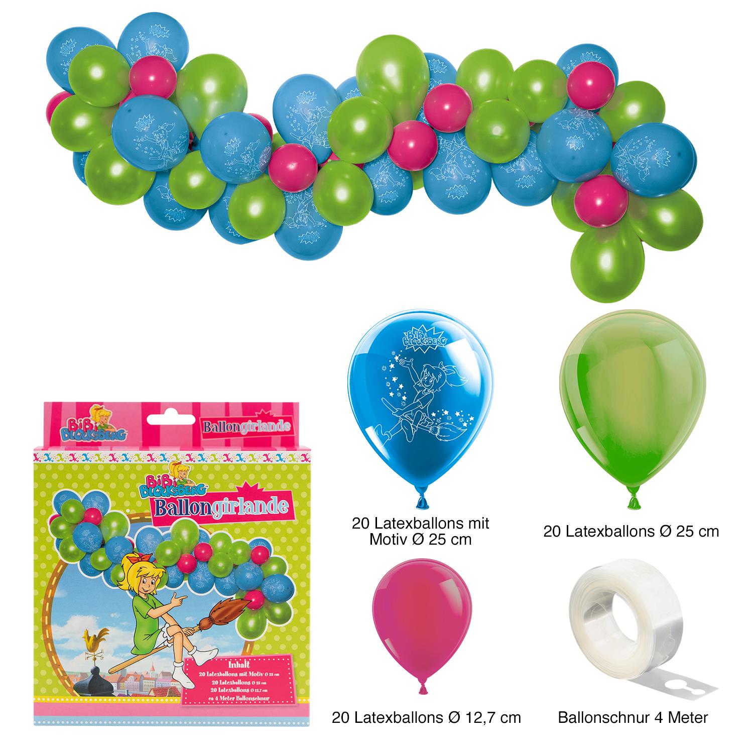 Bibi Blocksberg Ballongirlande Set 60-teilig