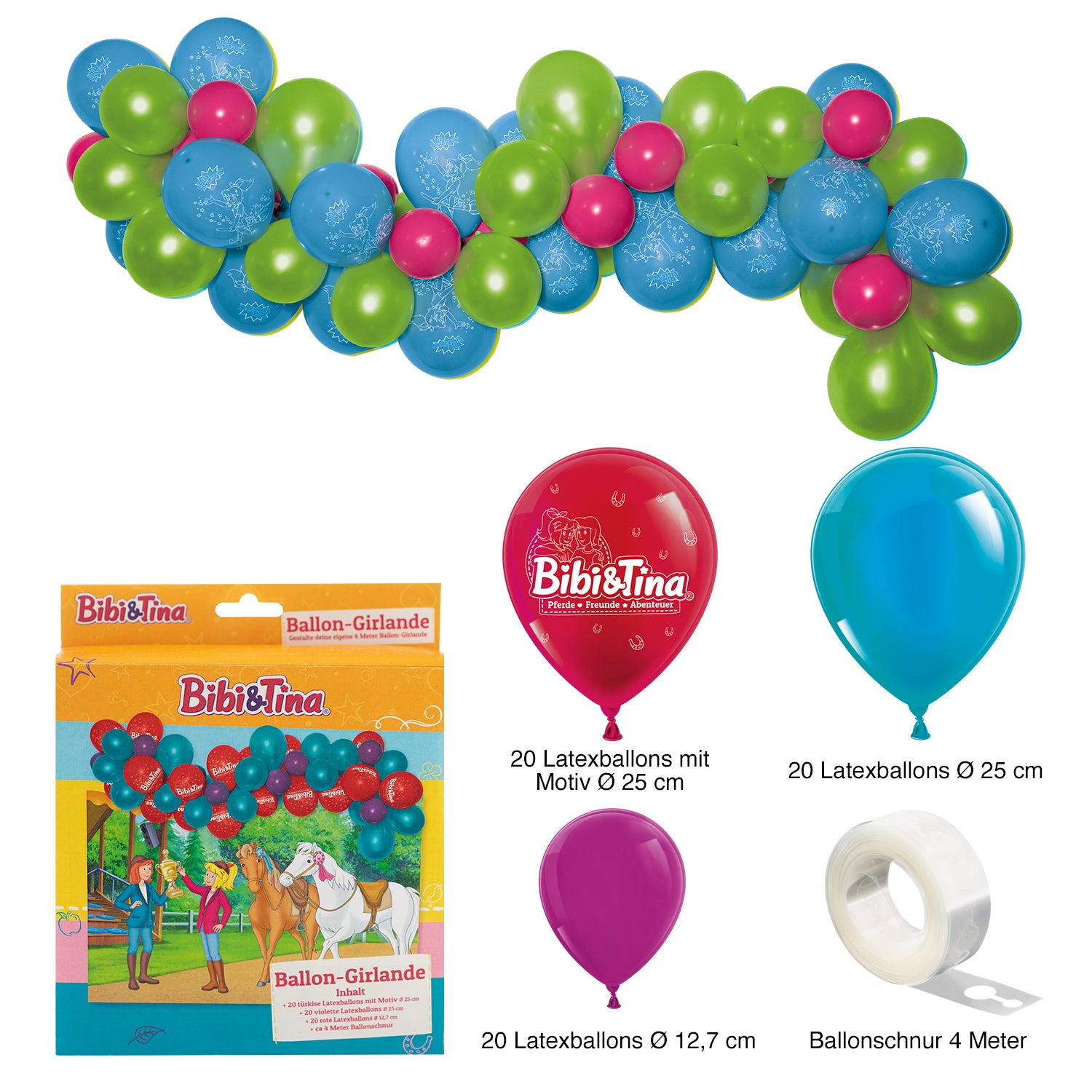 Bibi & Tina Ballongirlande Set 60-teilig