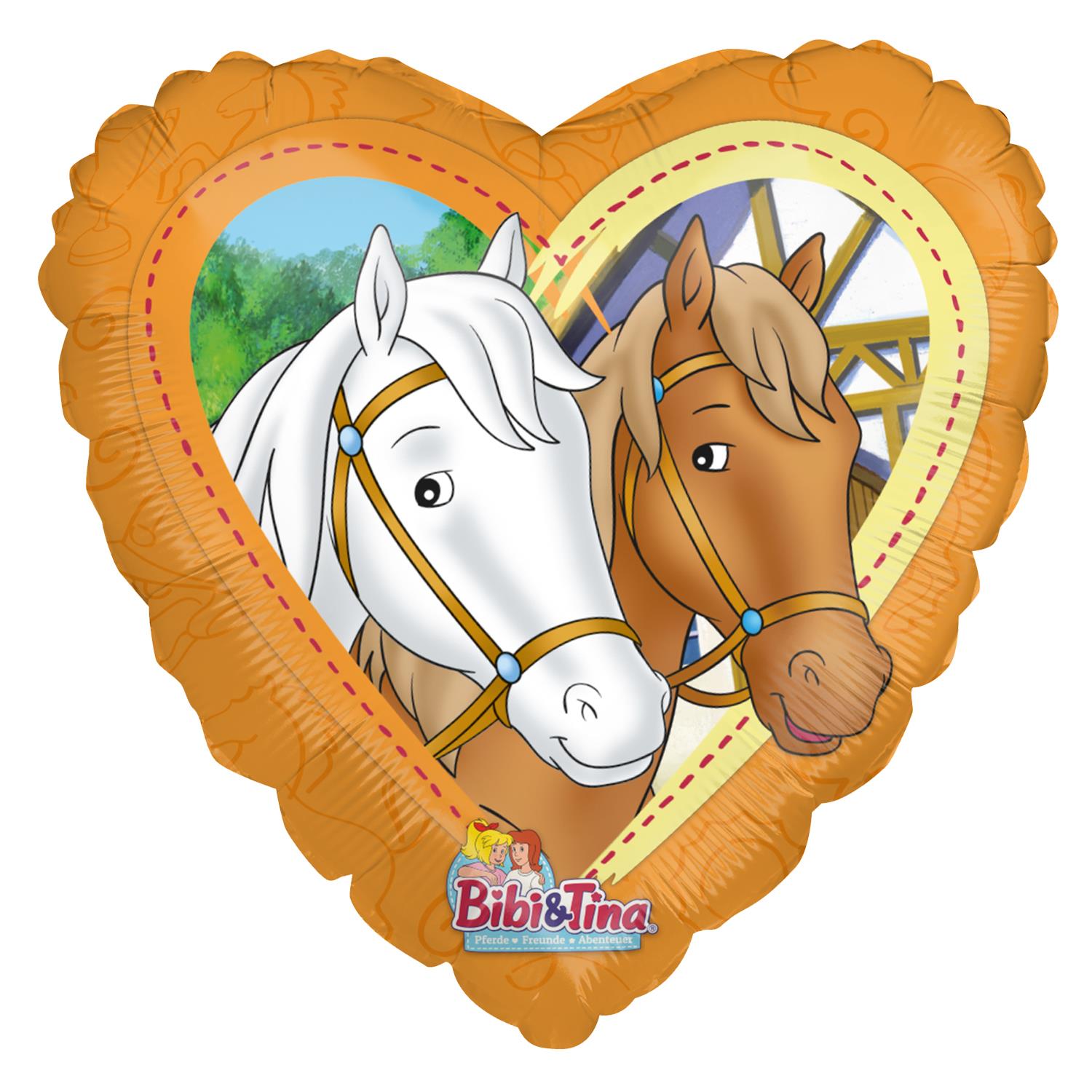 Bibi & Tina Folienballon - Herz Amadeus und Sabrina