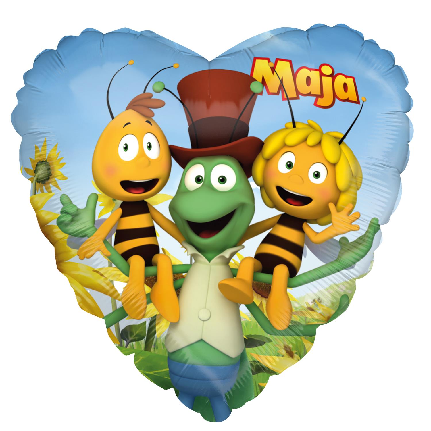 Biene Maja Folienballon - Herz ø45 cm Freunde
