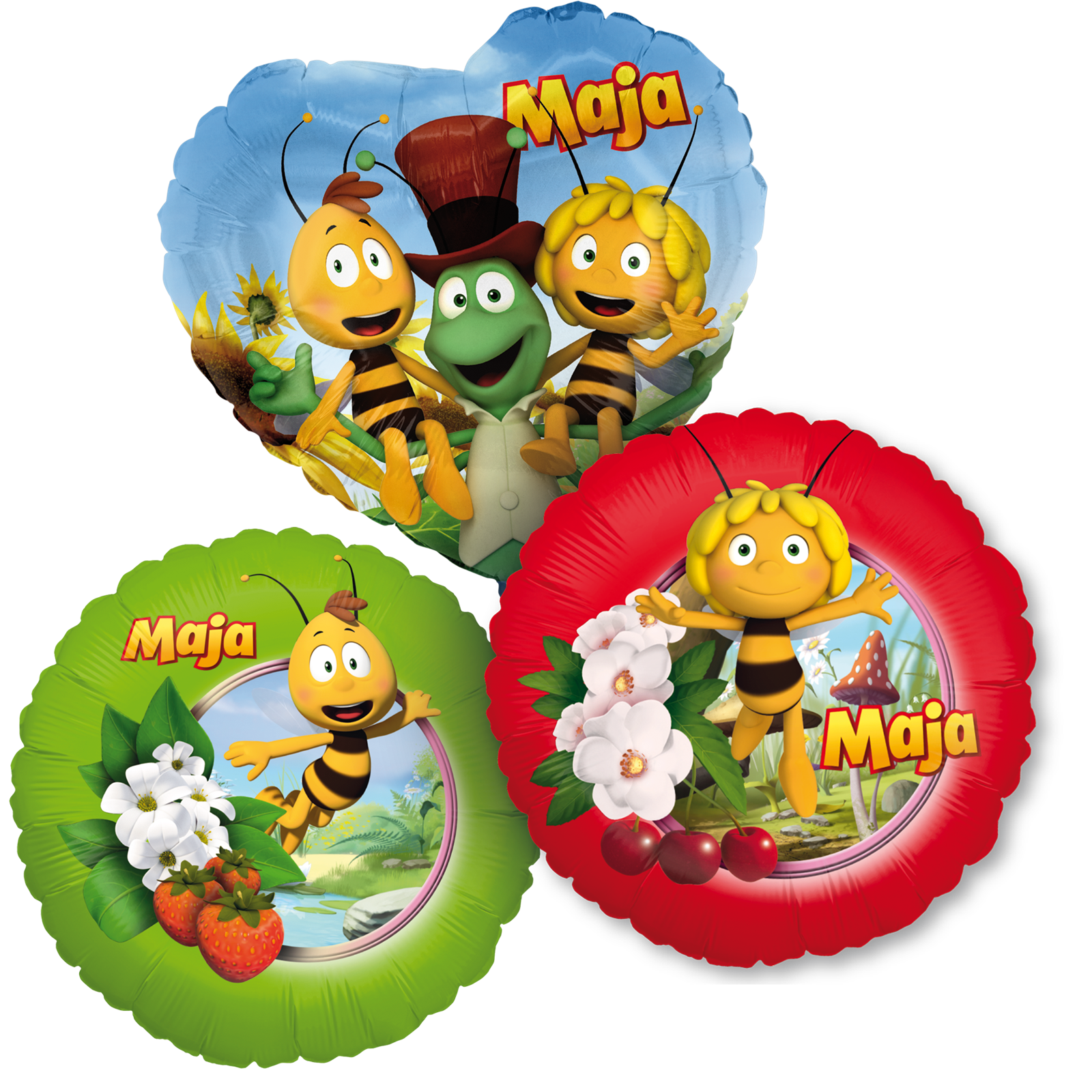 Biene Maja 3er-Set Folienballons Ø45 cm bunt