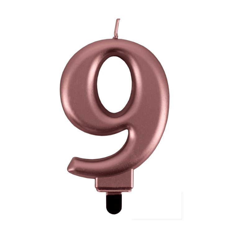 Geburtstags-Kerzen metallic rose Nr. 9