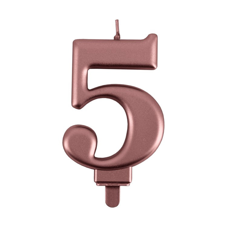 Geburtstags-Kerzen metallic rose Nr. 5