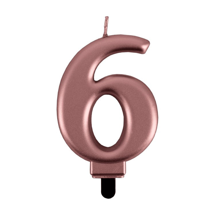 Geburtstags-Kerzen metallic rose Nr. 6