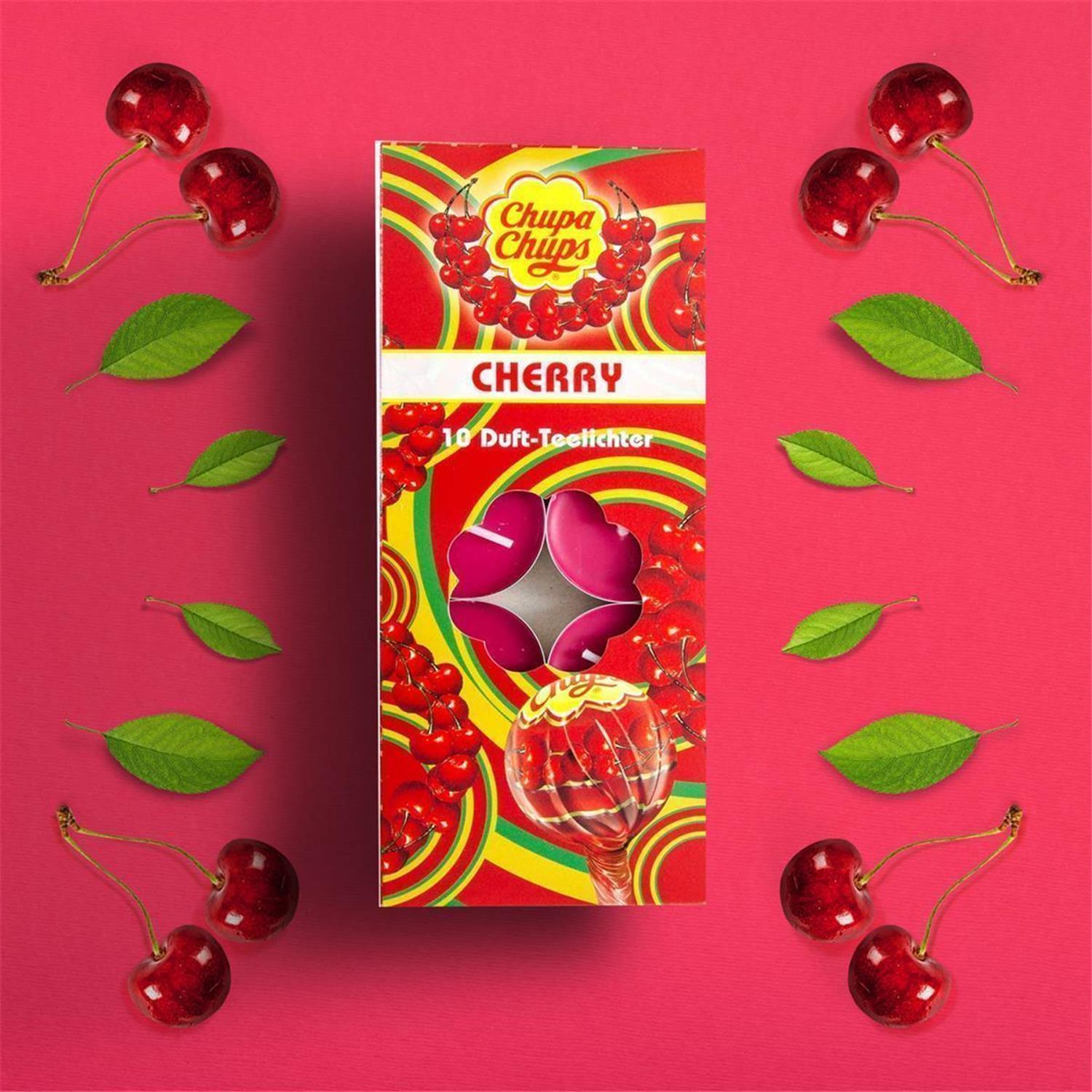 4er Set Chupa Chups Teelichter je 1x Cherry-Strawberry-Lime-Cream 2