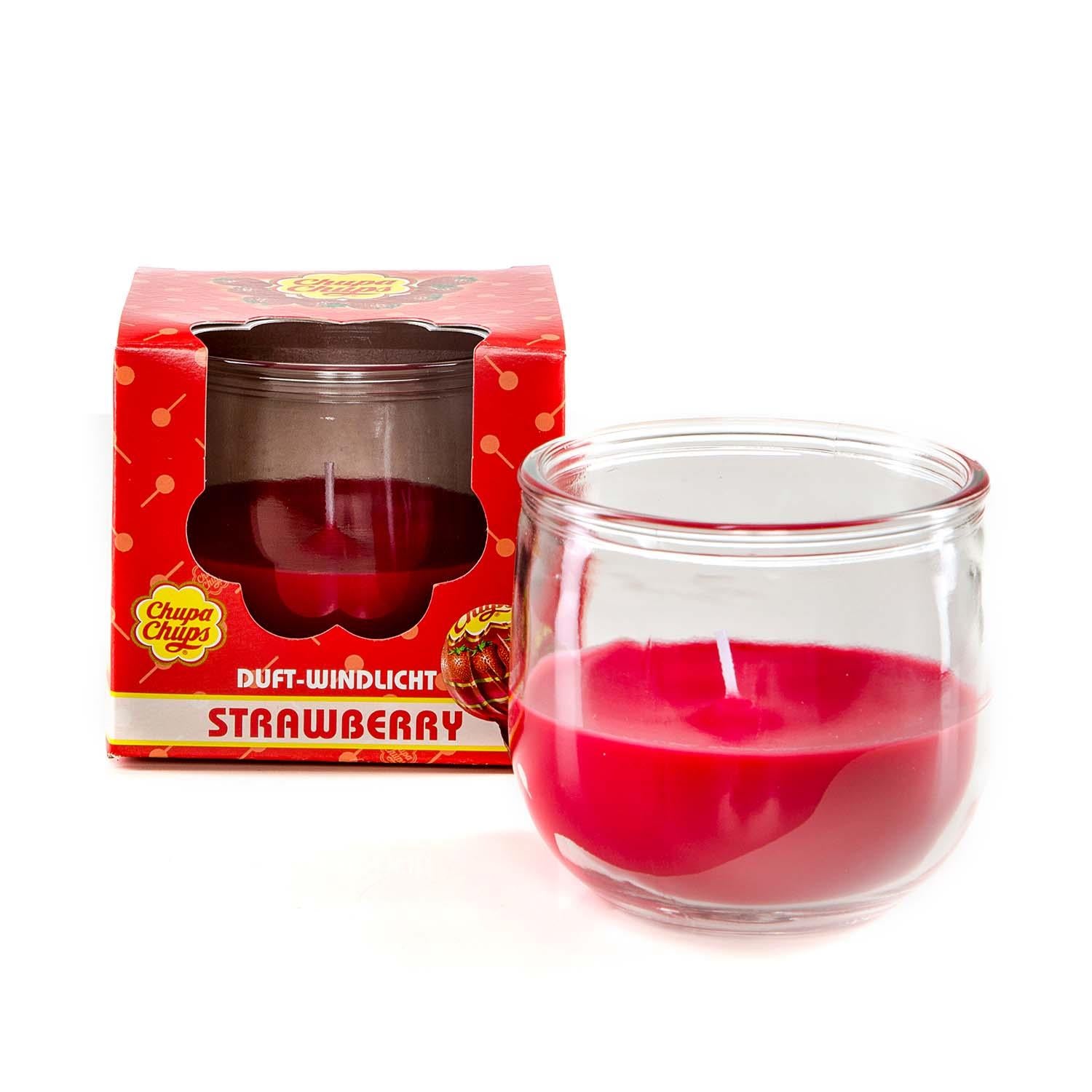 4er Set Chupa Chups Windlichter 2x Strawberry & 2x Strawberry Cream 2