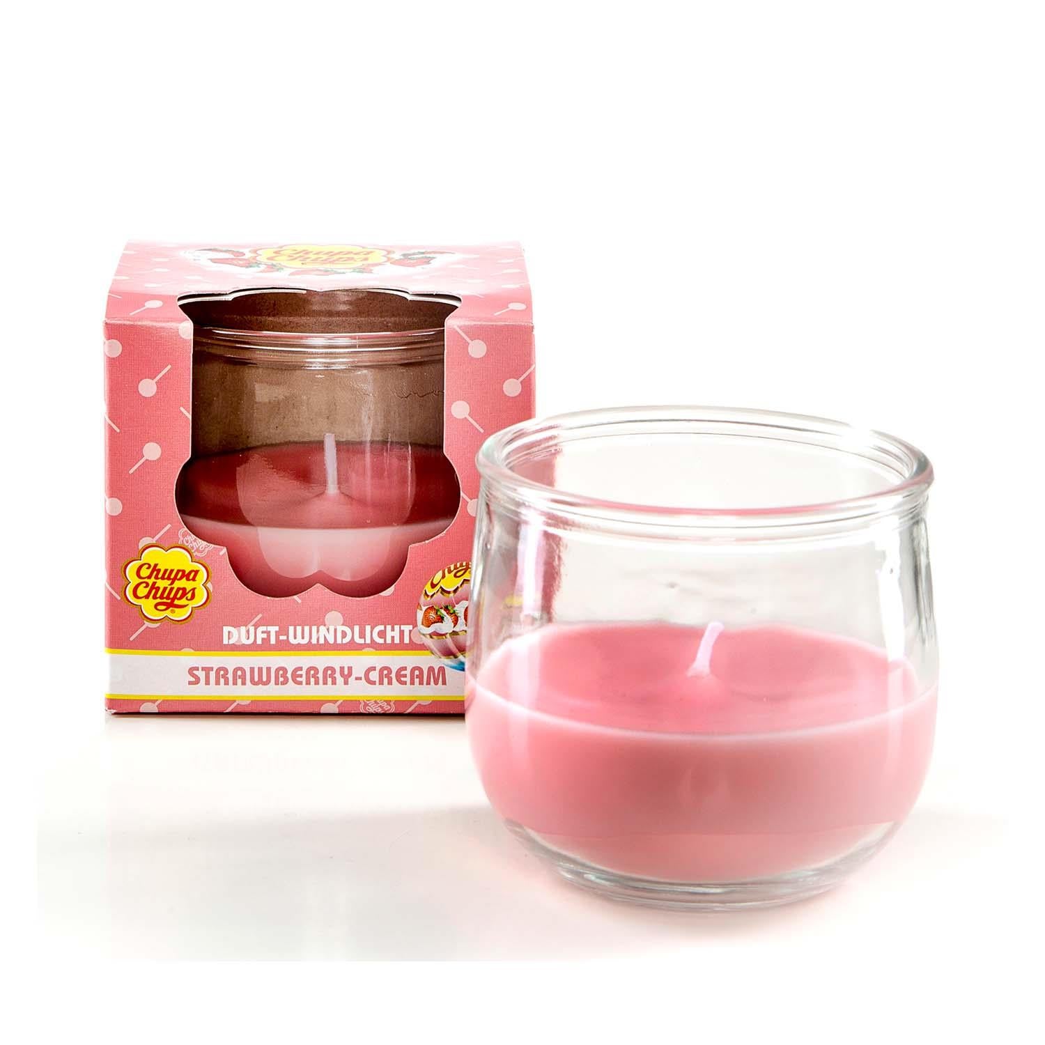 4er Set Chupa Chups Windlichter 2x Strawberry & 2x Strawberry Cream 3