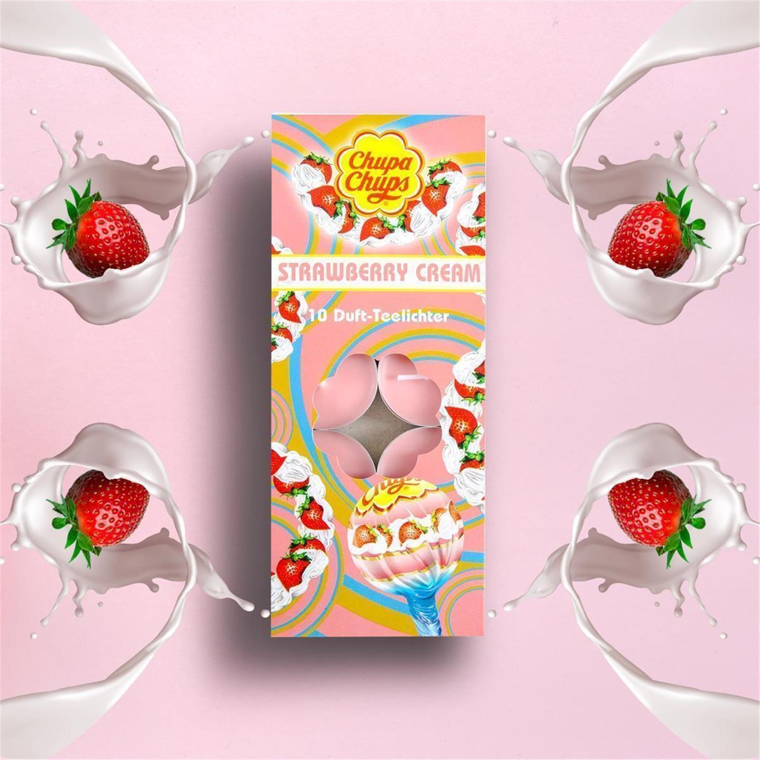 4er Set Chupa Chups Teelichter je 1x Cherry-Strawberry-Lime-Cream 5